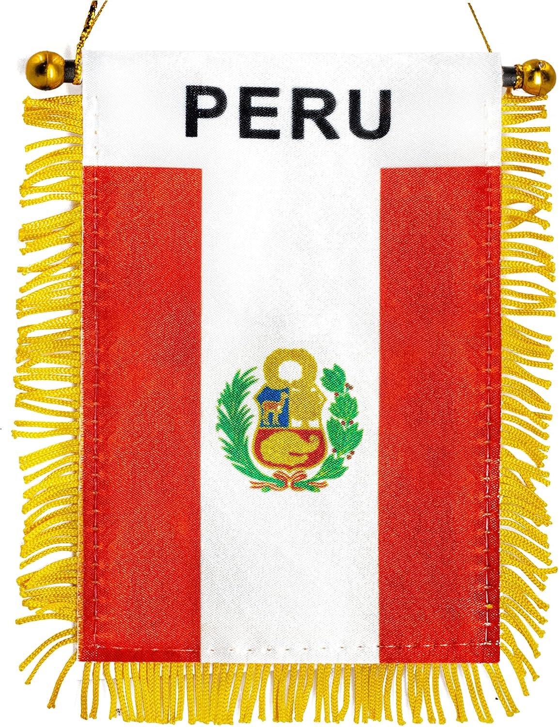 Anley 4 X 6 Inch Nicaragua Fringy Window Hanging Flag - Mini Banner & Car Rearview Mirror Décor - Fringed Nicaraguan Hanging Flag with Suction Cup