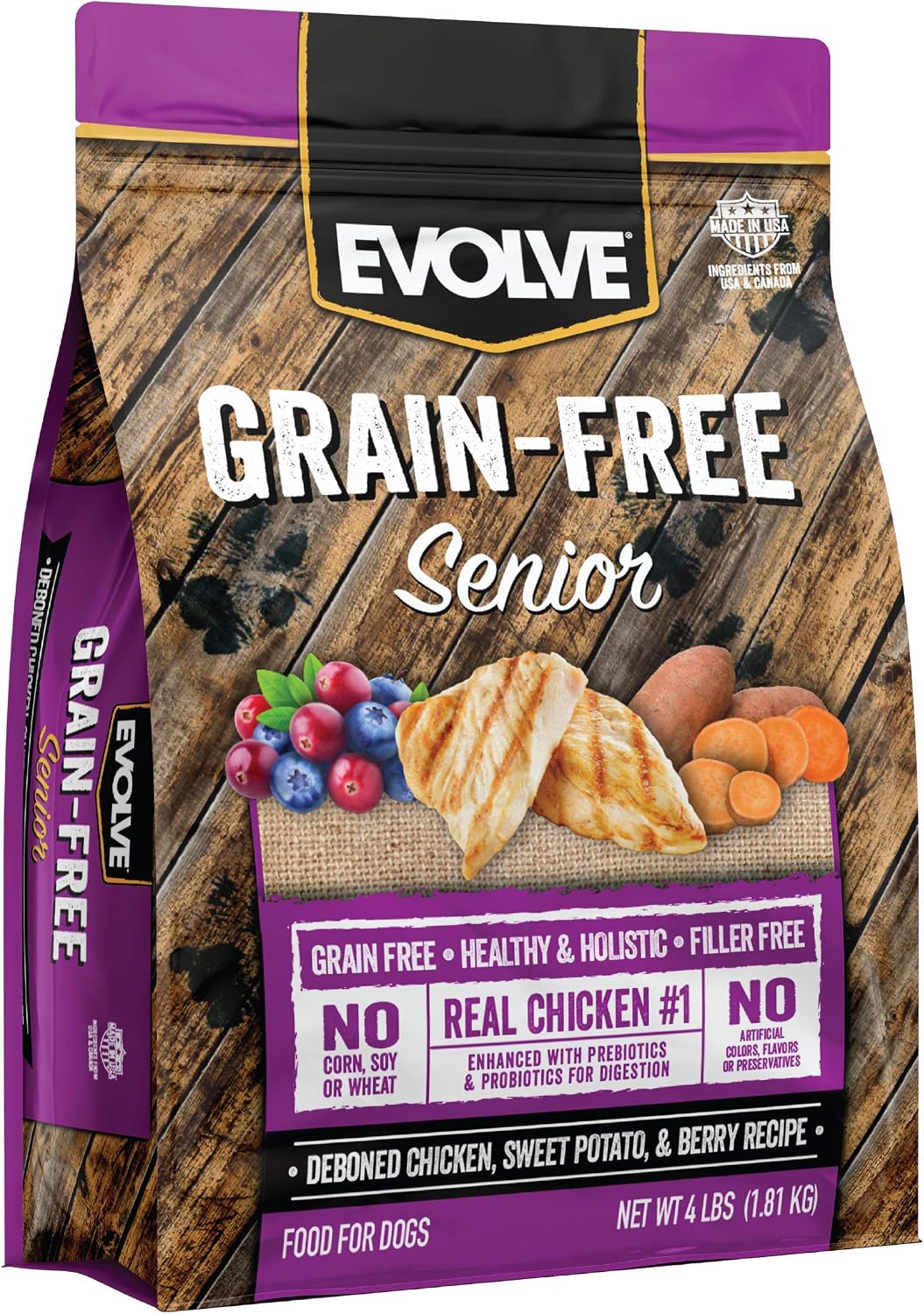 Evolve Grain Free Deboned Duck, Sweet Potato & Venison Recipe Dry Dog Food, 3.5 lb.