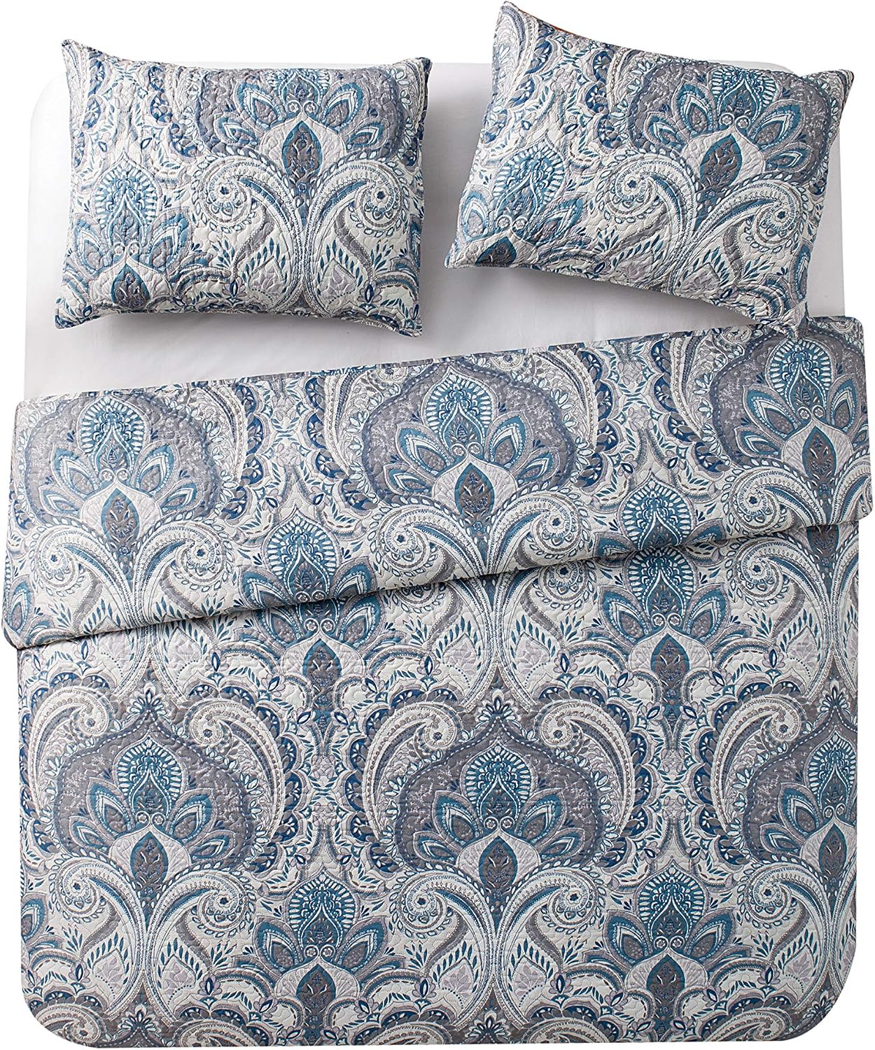 VCNY Home Lawrence 3-Piece Bedding Set, Queen/Full, Blue