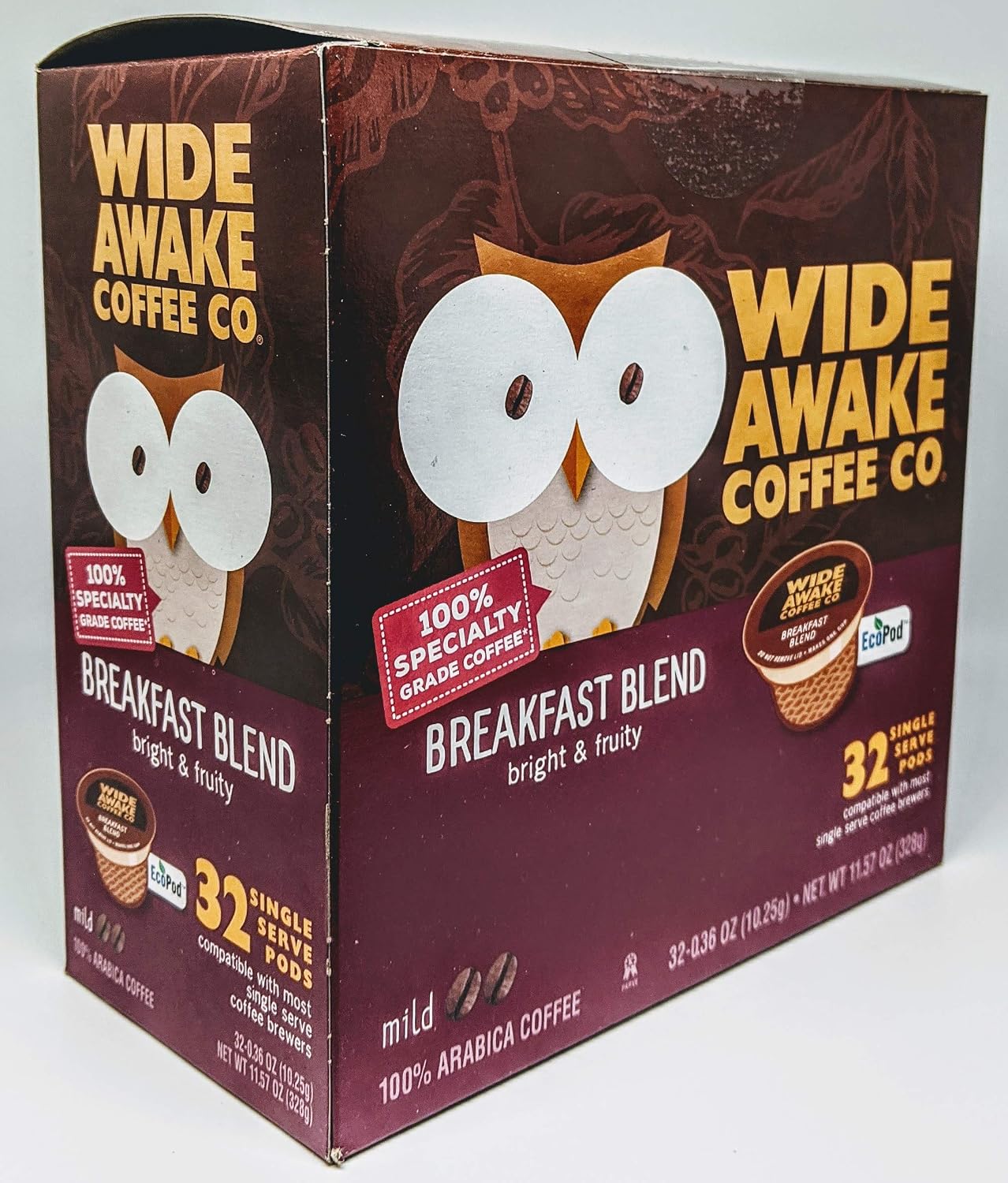 Wide Awake Coffee Single Serve Coffee Pods (32 Count, Breakfast Blend)