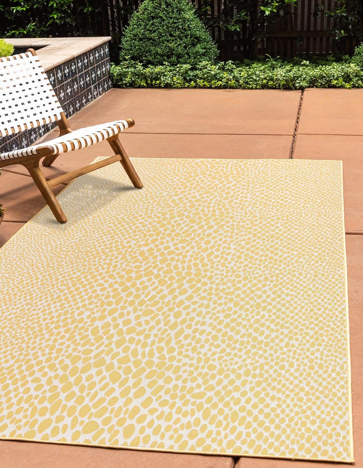 Unique Loom Outdoor Collection Area Rug - Cape Town (9' x 12' Rectangle, Blue/Ivory)
