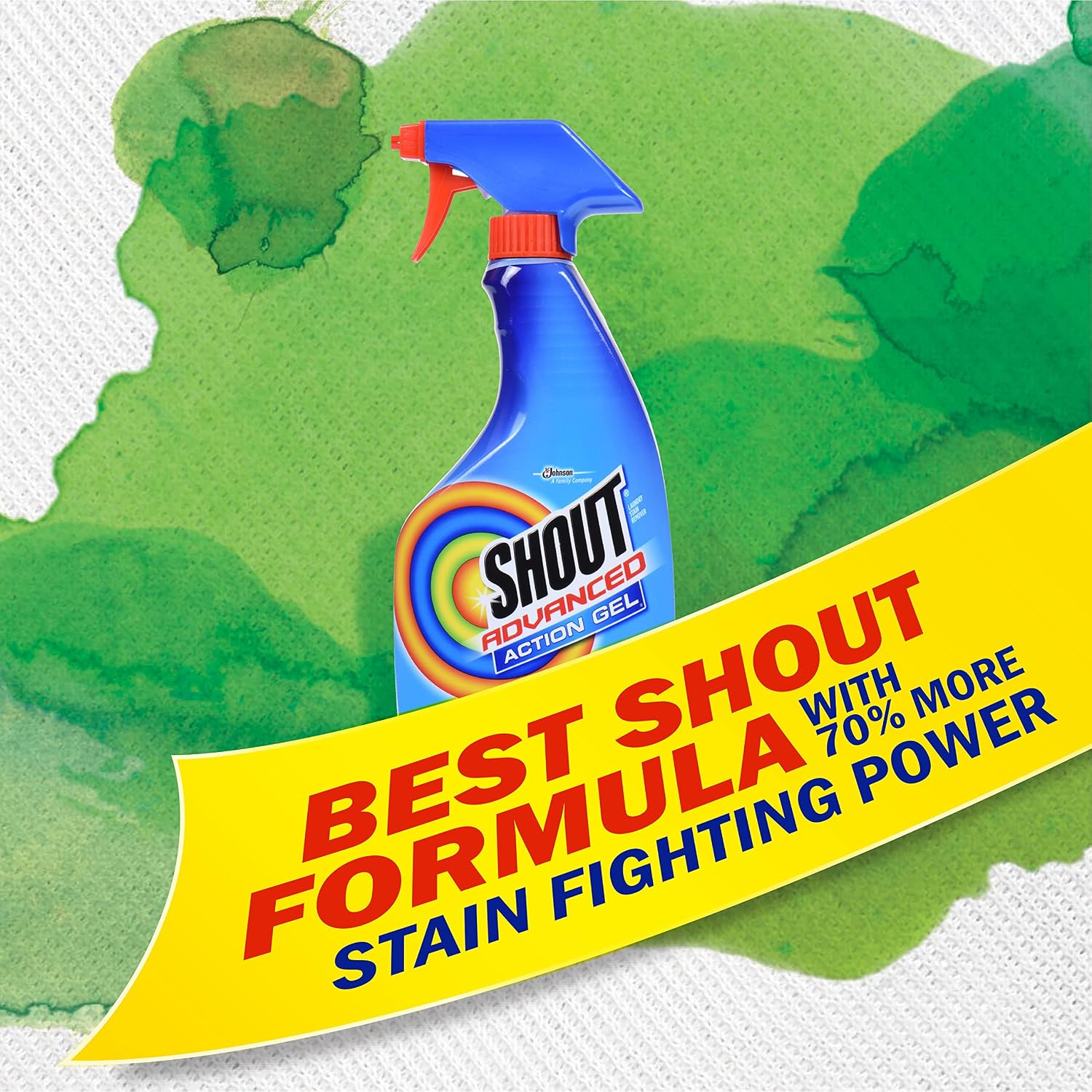 SHOUT Advanced Laundry Stain Remover Gel for Clothes Laundry, Breaks Down Stubborn, Dried-in, and Tough Stains, 22oz Spray, Pack of 3 (Packaging May Vary)