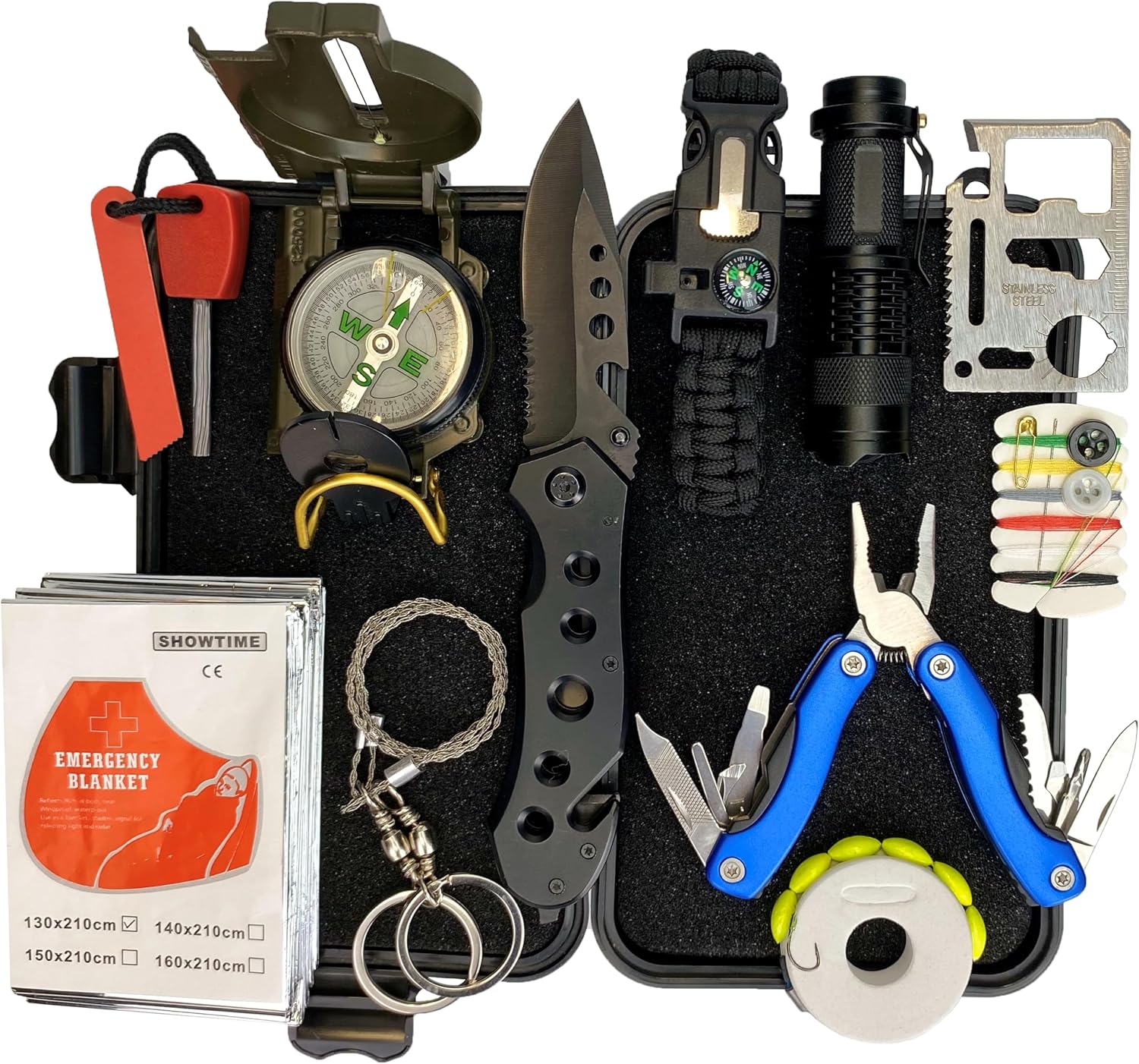 Survival Kit with Emergency Gear for Camping, Hiking & Outdoor Survival