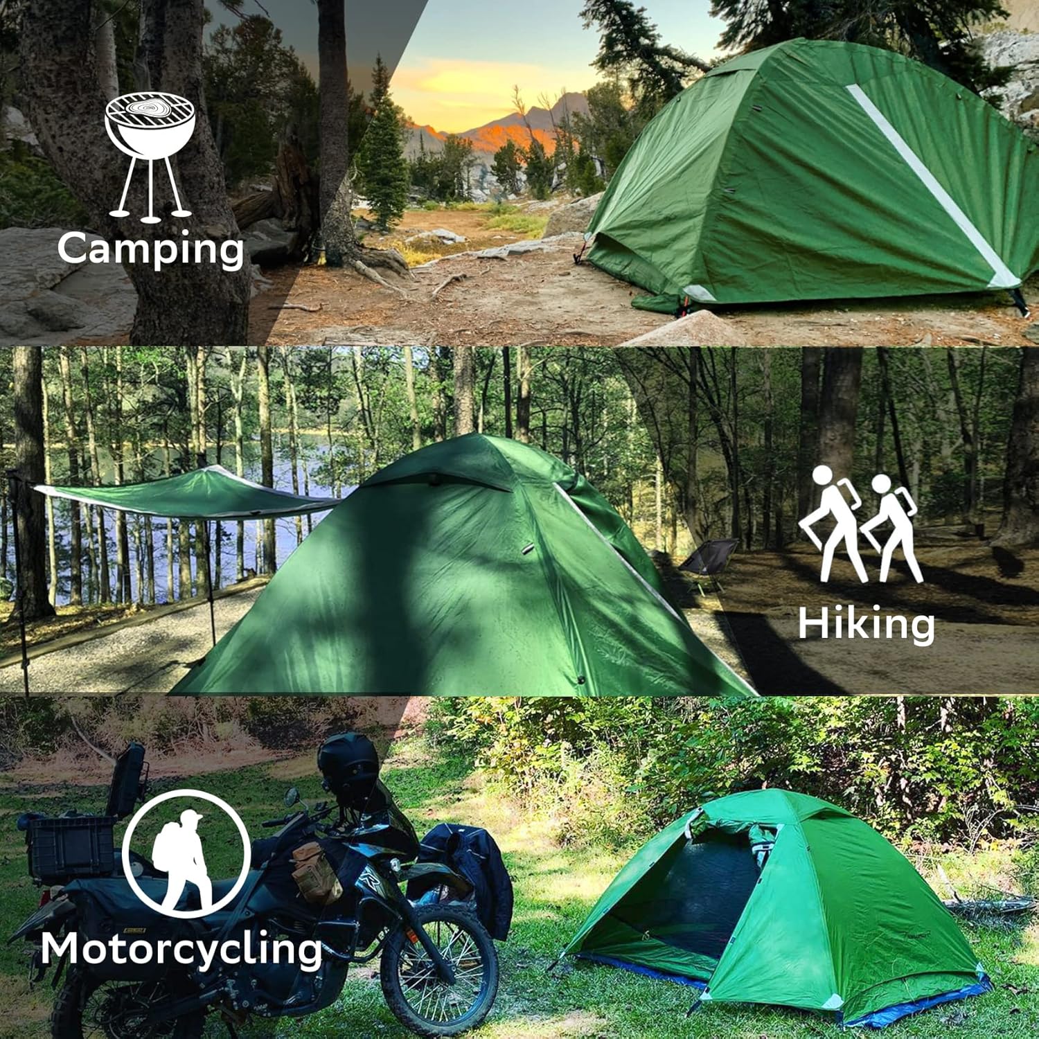 Clostnature 1/2/3/4 Person Lightweight Backpacking Tent, Easy Setup Tent