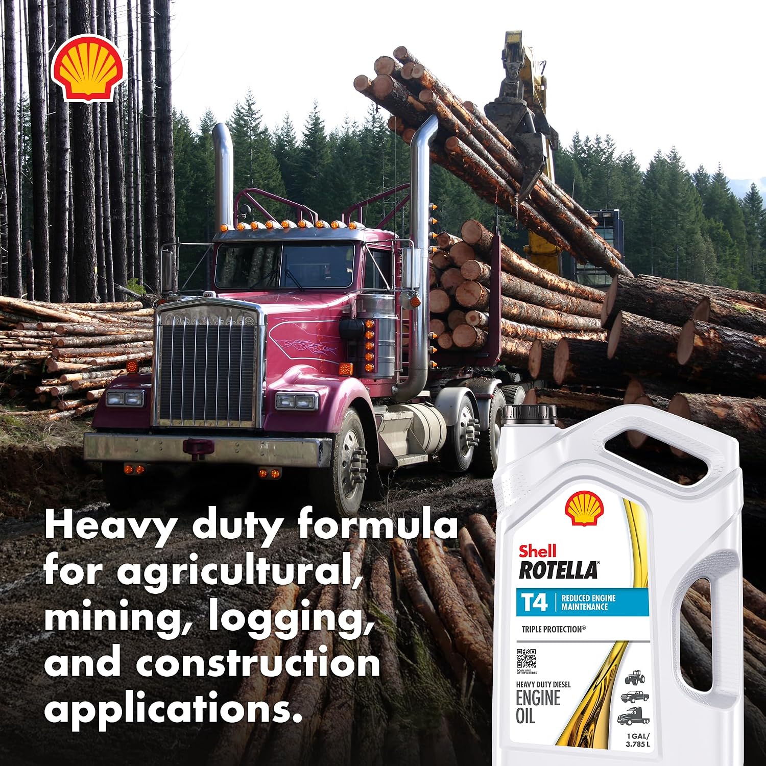 Shell Rotella T4 Triple Protection 10W-30 Diesel Engine Oil, 1 Gallon