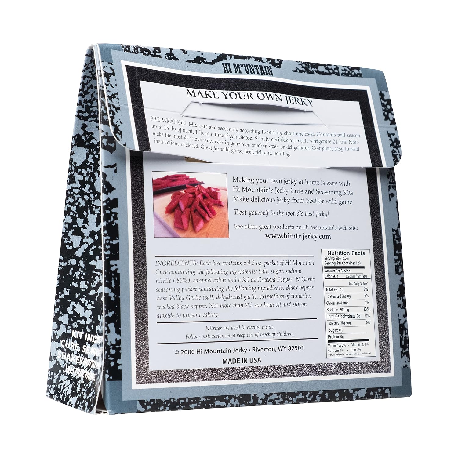Hi Mountain CRACKED PEPPER 'N GARLIC BLEND Jerky Seasoning and Cure Kit | Bold pepper and garlic flavor, jerky seasoning for beef, deer, elk