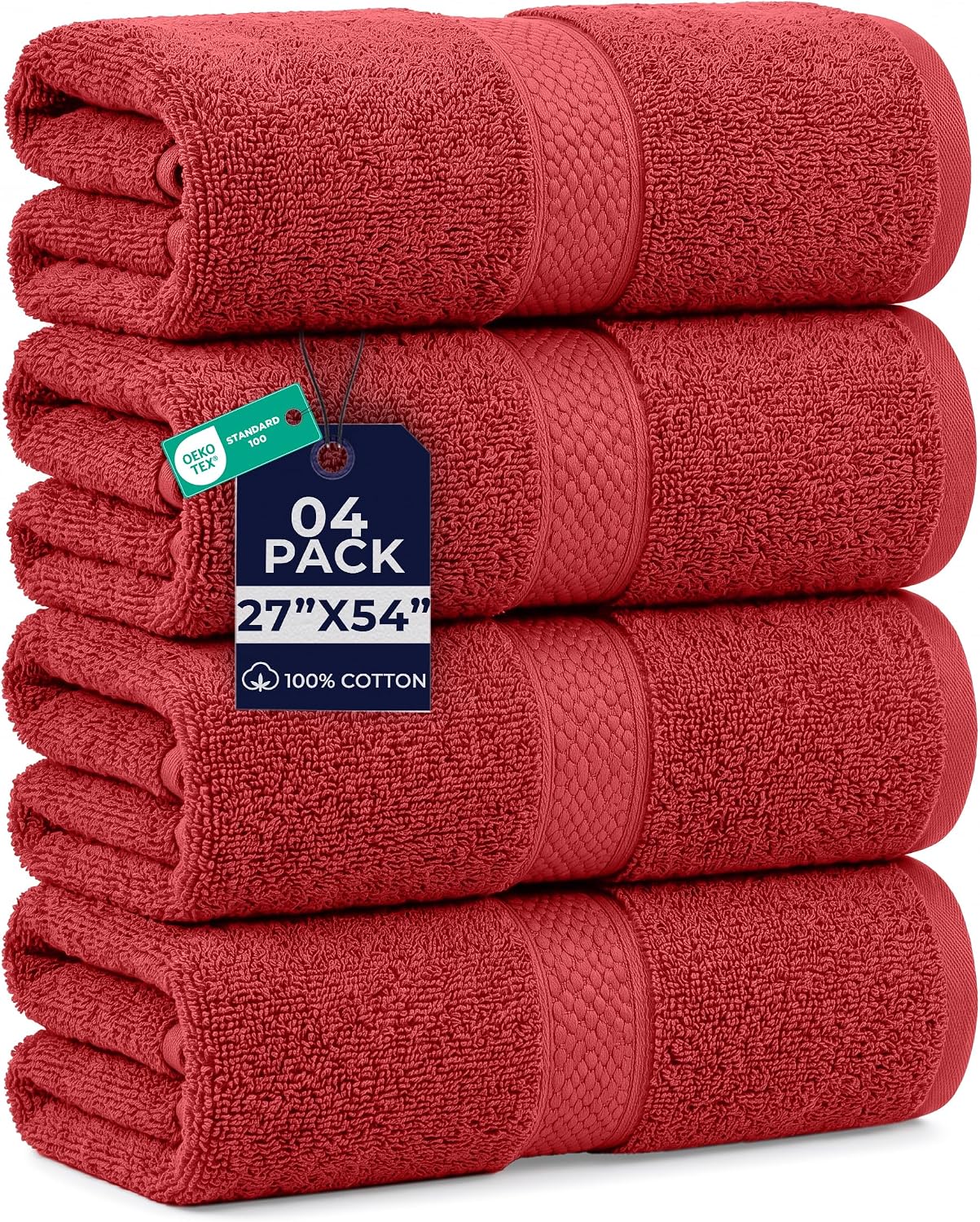 DAN RIVER 24 Pack Cotton Wash Cloths Set for Showering [12x12] White