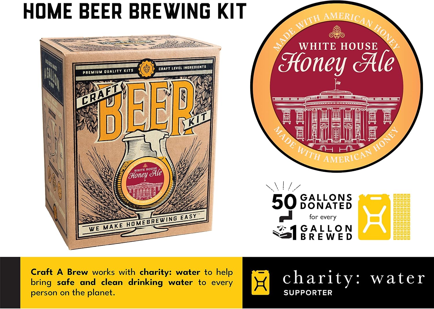 Craft A Brew - Hefeweizen - Beer Making Kit - Make Your Own Craft Beer - Complete Equipment and Supplies - Starter Home Brewing Kit - 1 Gallon