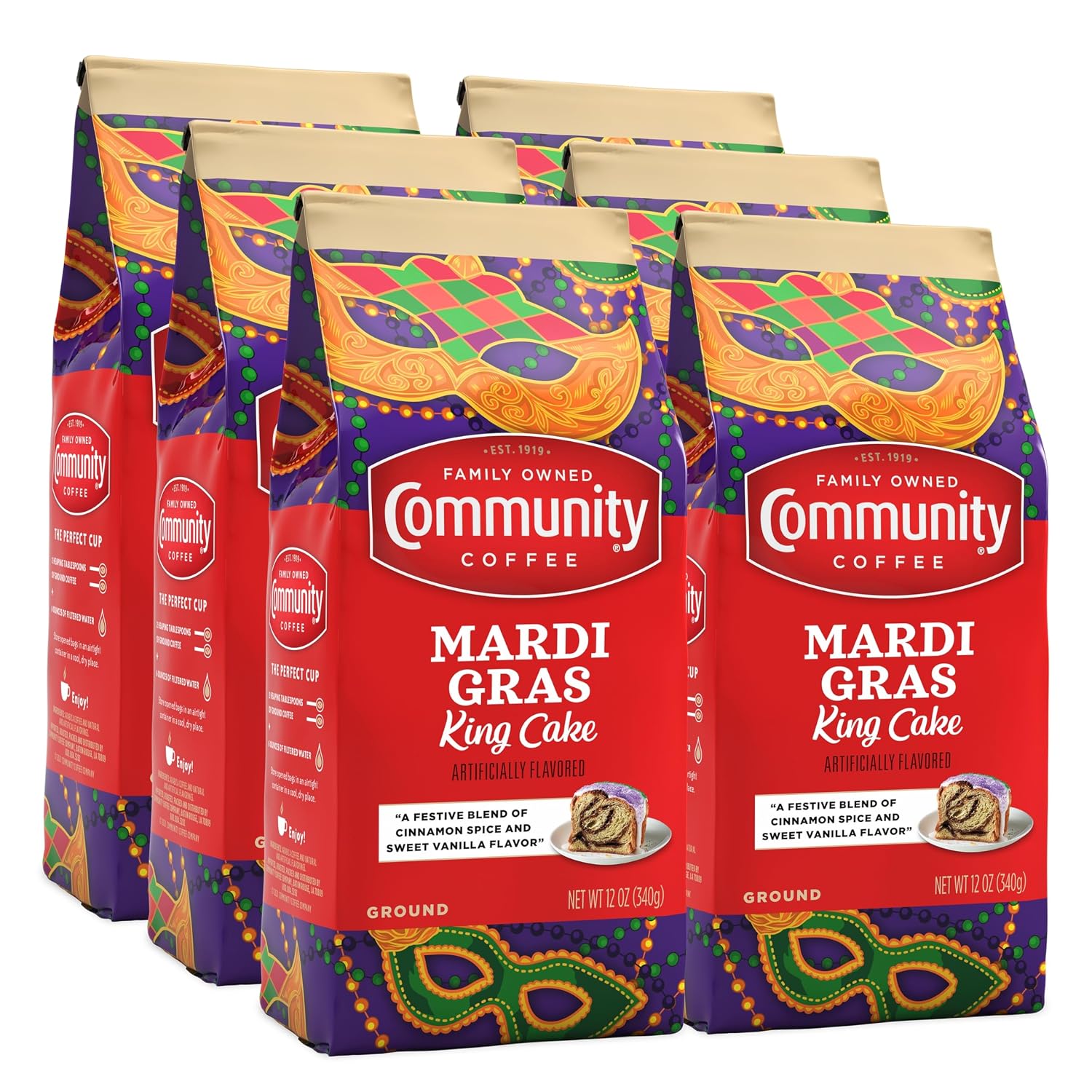 Community Coffee Caramel Cookie Butter Flavored 12 Ounces, Medium Roast Ground Coffee, 12 Ounce Bag (Pack of 1)