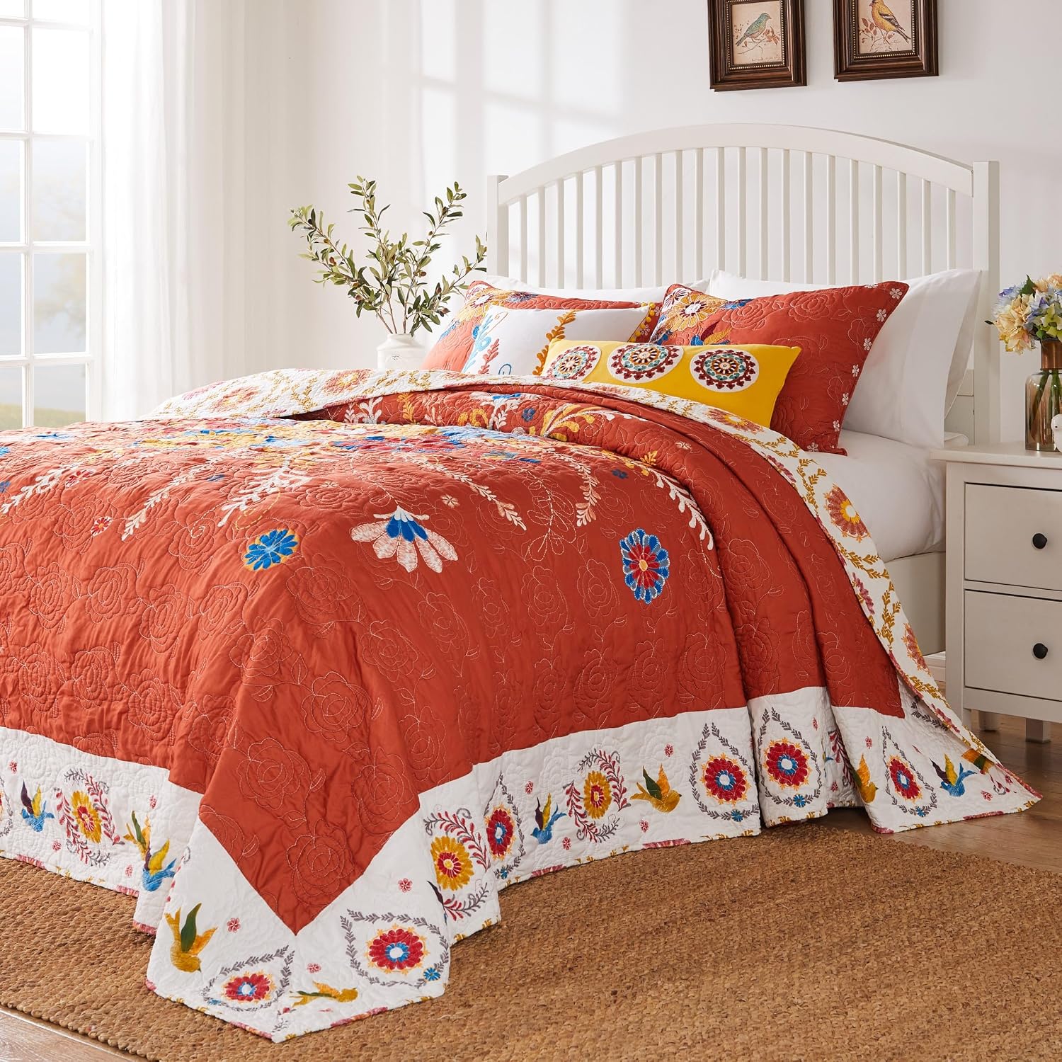 Greenland Home Barefoot Bungalow Topanga Quilt Set, 3-Piece Full/Queen, Multi