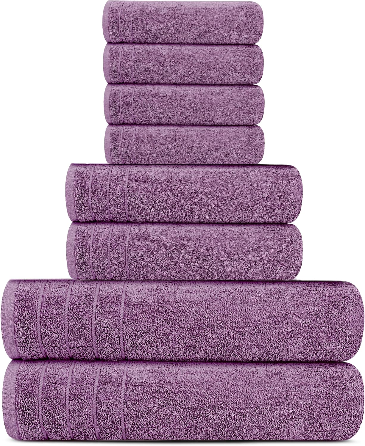 Tens Towels 8 Piece Towel Set, 2 XL Bath, 2 Hand, 4 Washcloth, Dark Grey