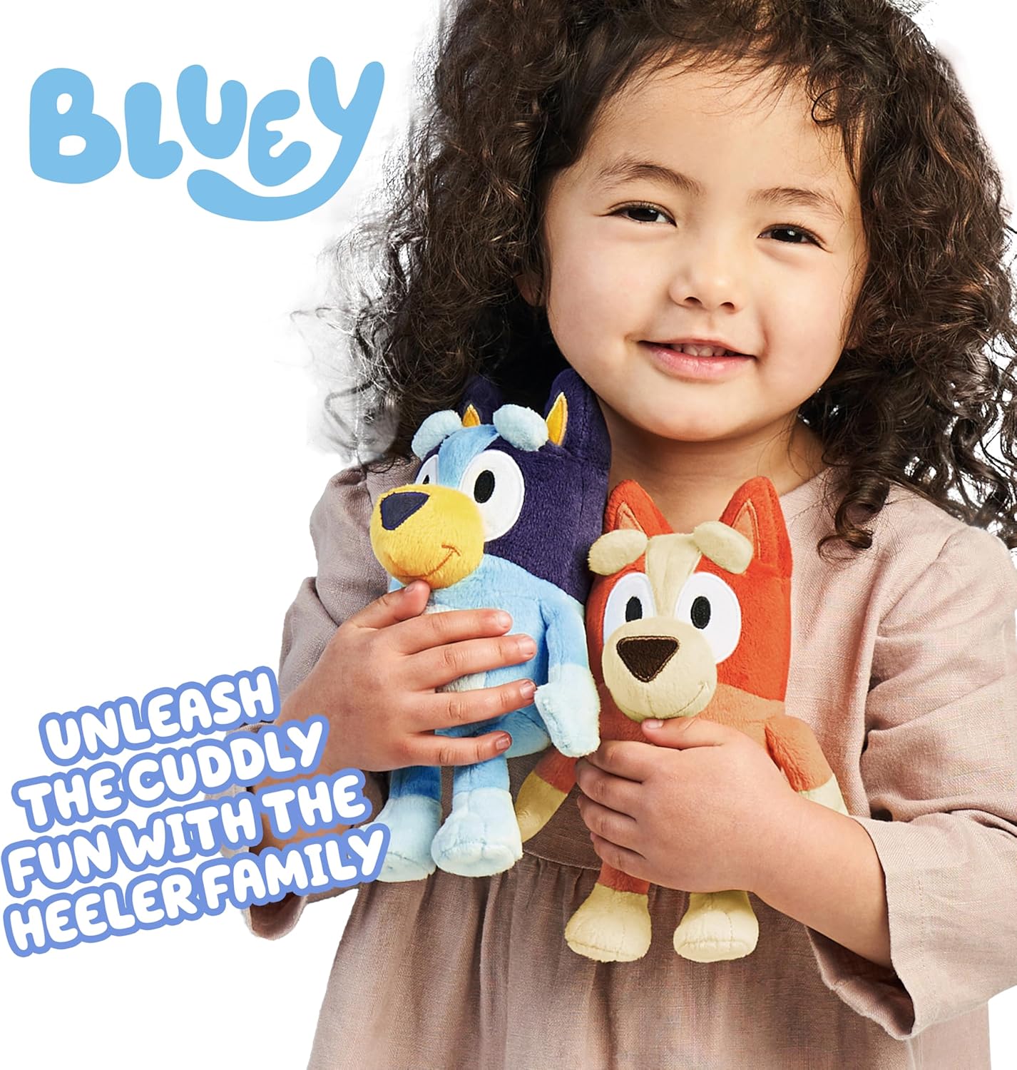 Bingo & Bluey Plush Toys 2-Pack, Soft Deluxe Fabric, Embroidered