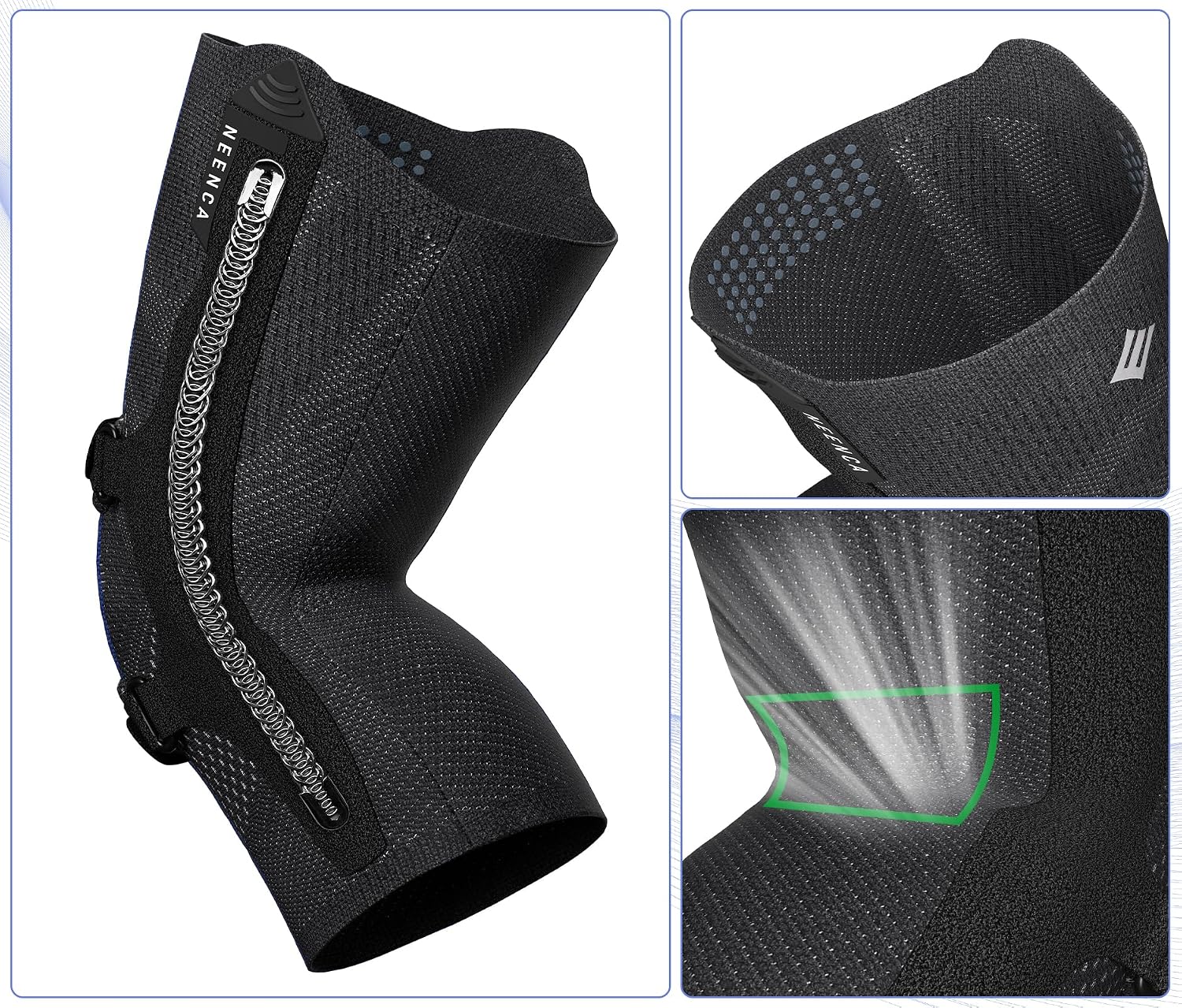 NEENCA Knee Braces for Knee Pain Relief, Compression Knee Sleeves with Patella Gel Pad & Side Stabilizers, Knee Support for Weightlifting, Running