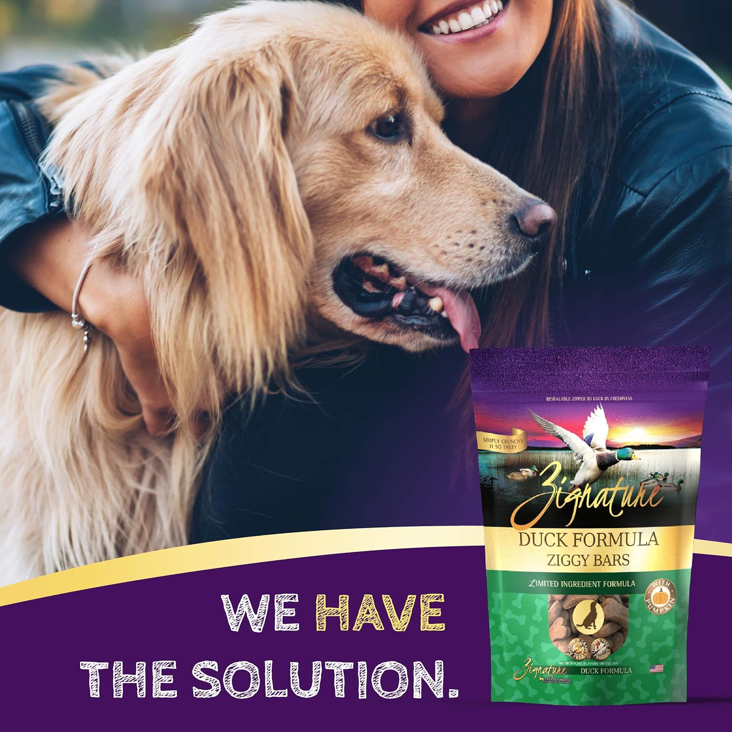 Zignature Duck Limited Ingredient Formula Biscuit Dog Treat 12oz