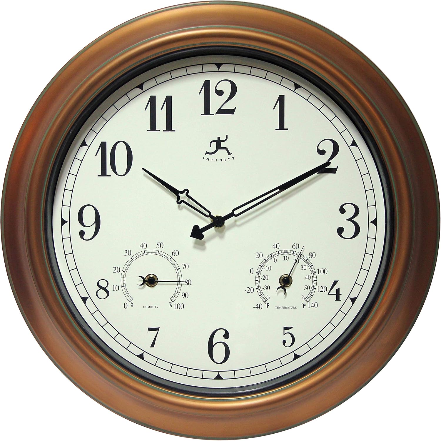 Craftsman 18 inch Copper Petina Outdoor Clock Thermometer Combo Patio Water