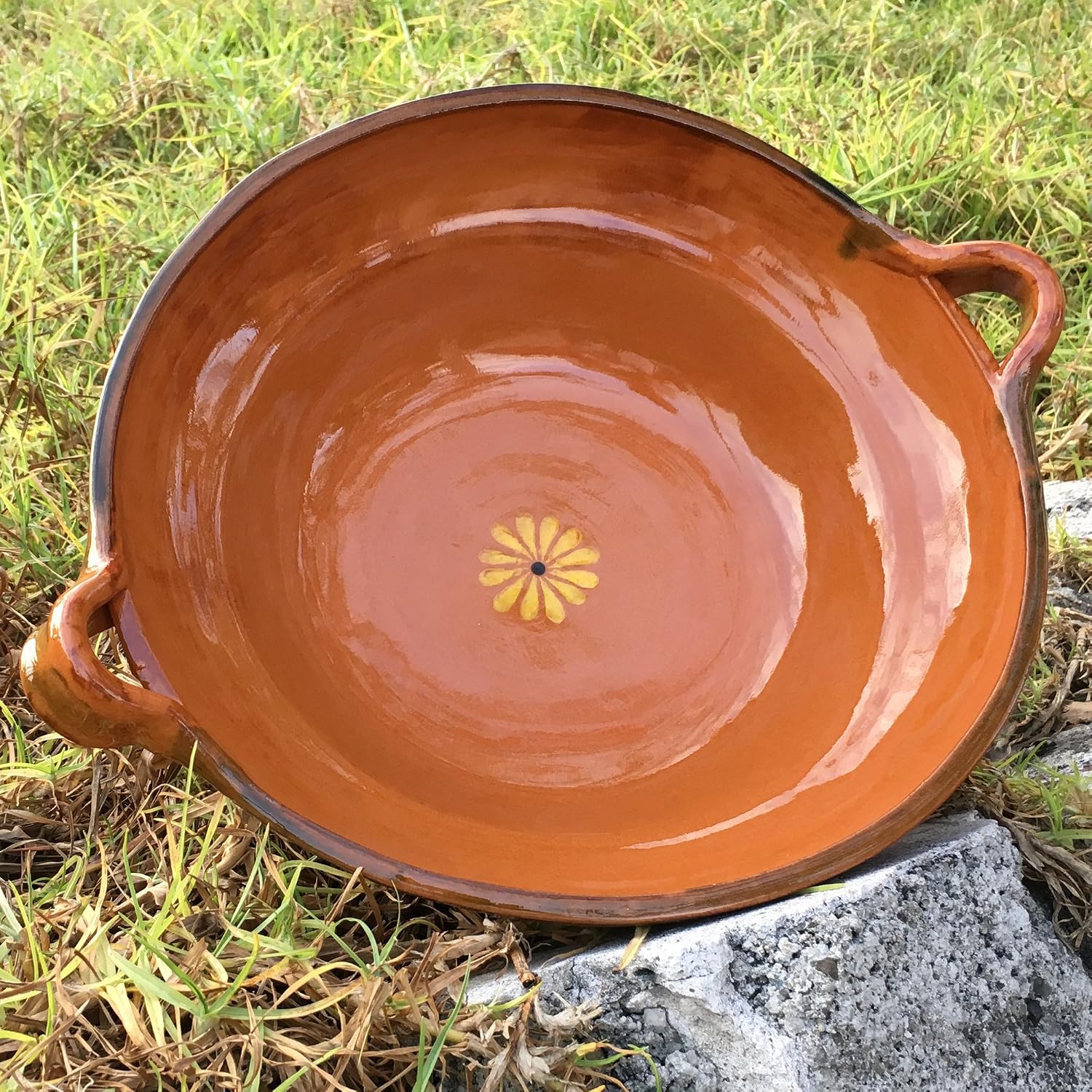Mexican Clay Unlidded Cazuela, Large, Terracotta, 3 Quarts