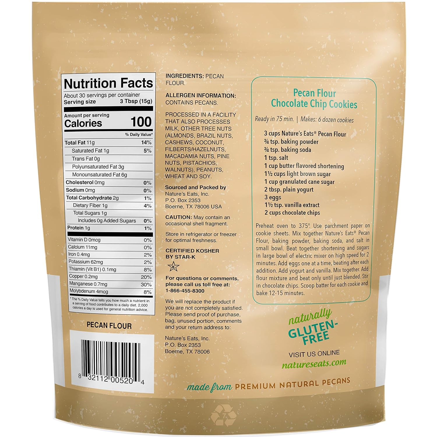 Nature's Eats Blanched Almond Flour (64 Ounce) and Pecan Flour Finely Ground (16 Ounce)