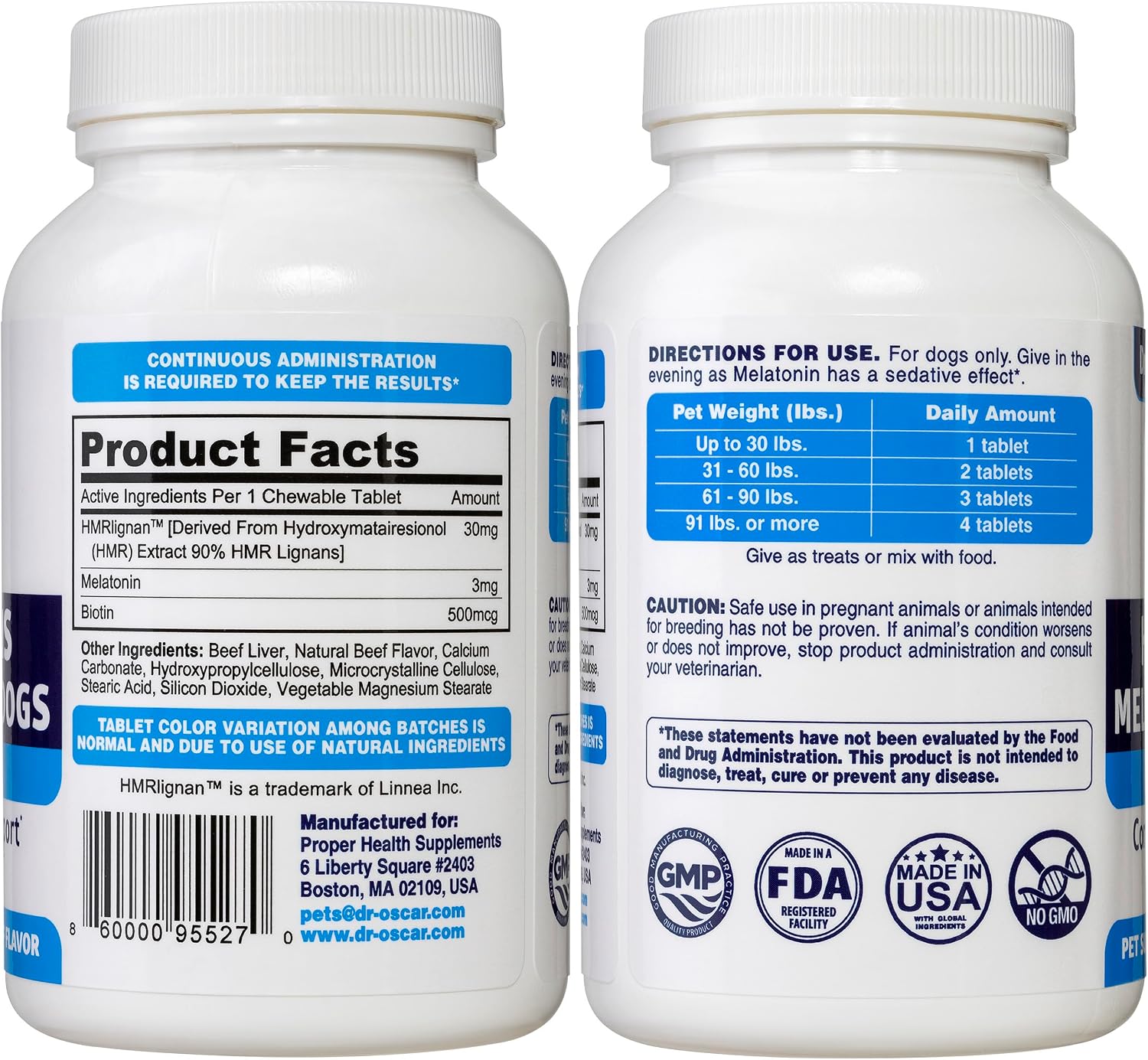 HMR Lignans and Melatonin for Dogs with Cushings. Superior 3in1 Formula with Biotin. Adrenal Support