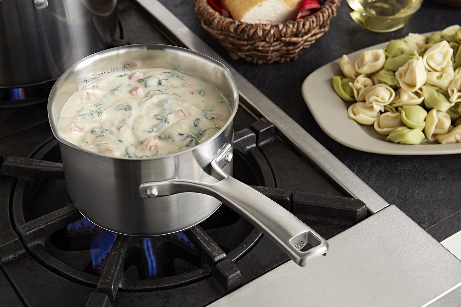 Calphalon Classic Stainless Steel Cookware Saute Pan, 3 Quart, Silver,2095189