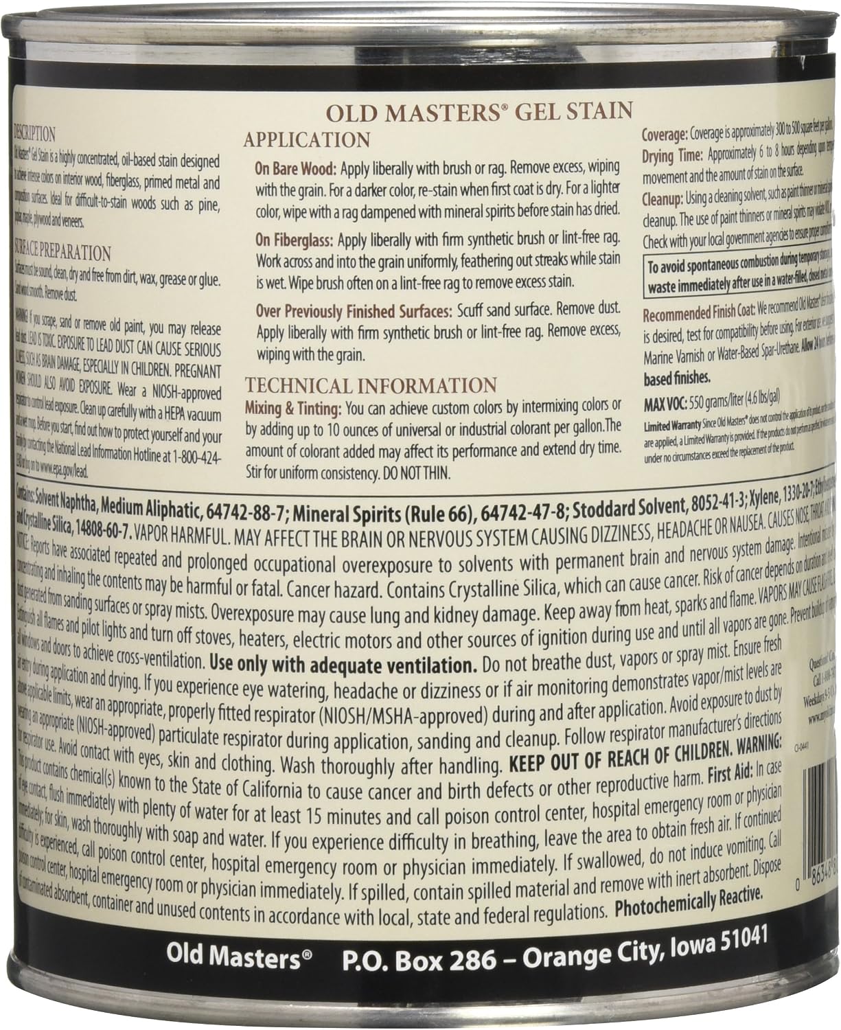 Old Masters 81308 Gel Stain Pint, Cedar