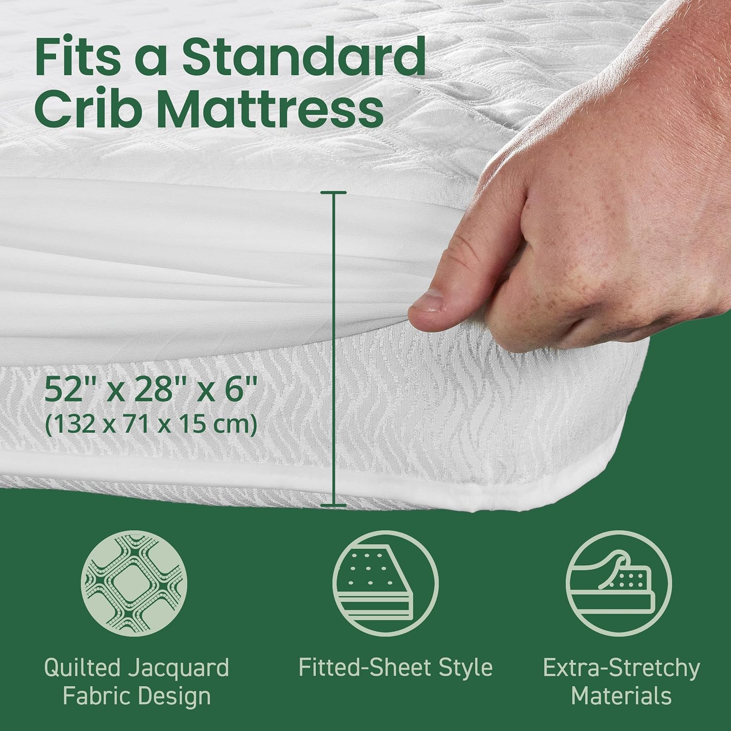 SafeRest Waterproof Queen Size Mattress Protector | Fitted with Stretchable Pockets, Machine Washable Cotton Blend Mattress Cover for Bed