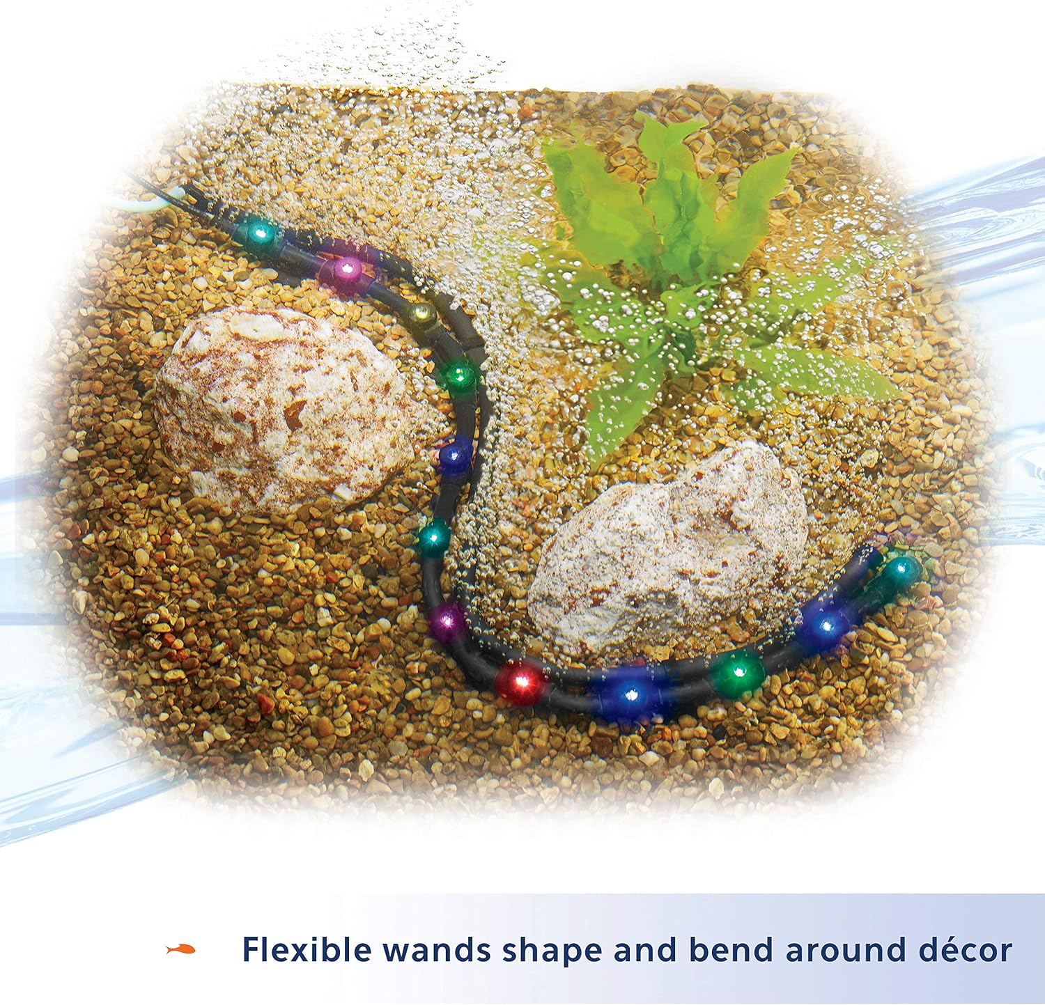 Aqueon Fish Tank Aquarium Flexible LED Accent Light and Bubble Wand, Blue, 14 Inch