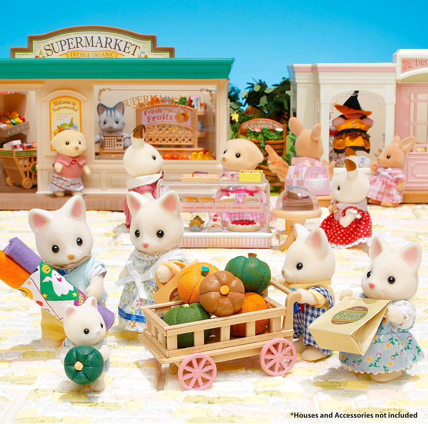 Calico Critters, Sandy Cat Family, Dolls, Dollhouse Figures, Collectible Toys, Premium, 3 inches
