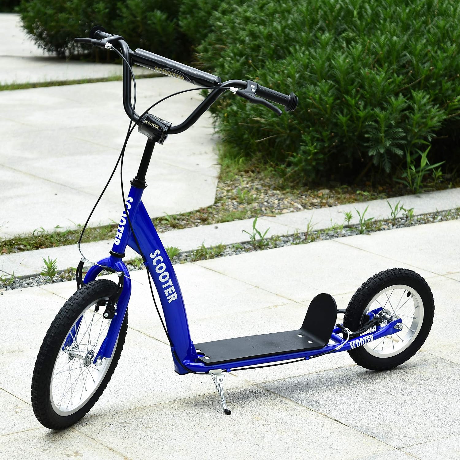 Aosom Youth Scooter Kids 5+ Adjustable Handlebar 16" Front 12" Rear