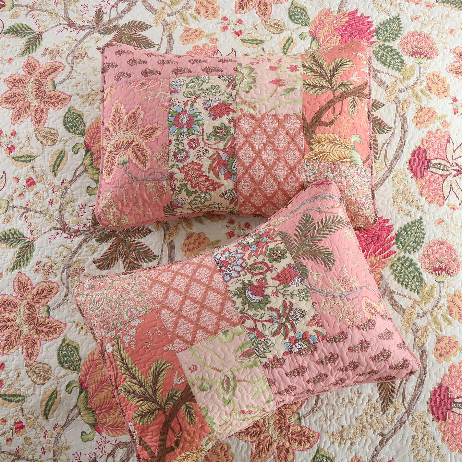 Striped Classical Cotton 3-Piece Patchwork Bedspread Quilt Sets, King Size