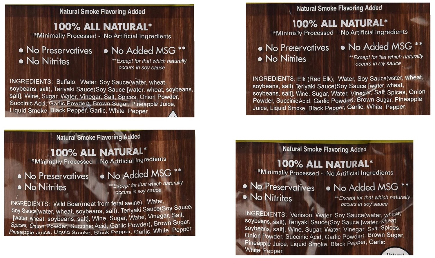 Jerky.com Exotic Jerky Variety Pack | 4pc Wild Game Snacks Sampler with Venison, Elk, Buffalo & Wild Boar | High Protein, Keto, Exotic Jerky Gifts for Men | Gifts for Men & Hunters | Venison, Elk, Buffalo & Wild Boar, High Protein, Keto Friendly, Exotic…