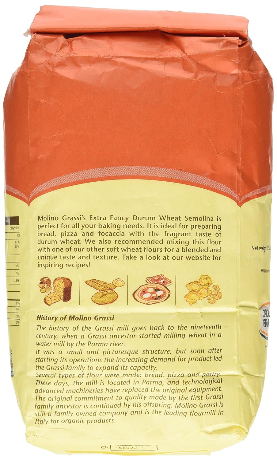 Molino Grassi Extra Fancy Durum Wheat Semolina Flour, 2.2 lbs