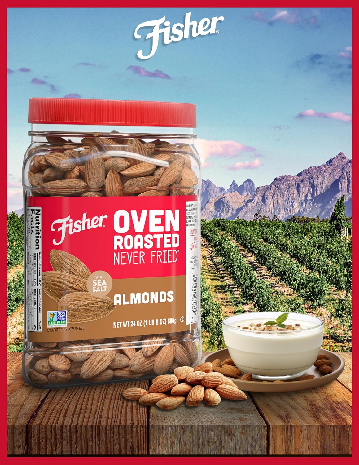 Fisher Oven Roasted Never Fried Deluxe Mixed Nuts, 24 Ounces