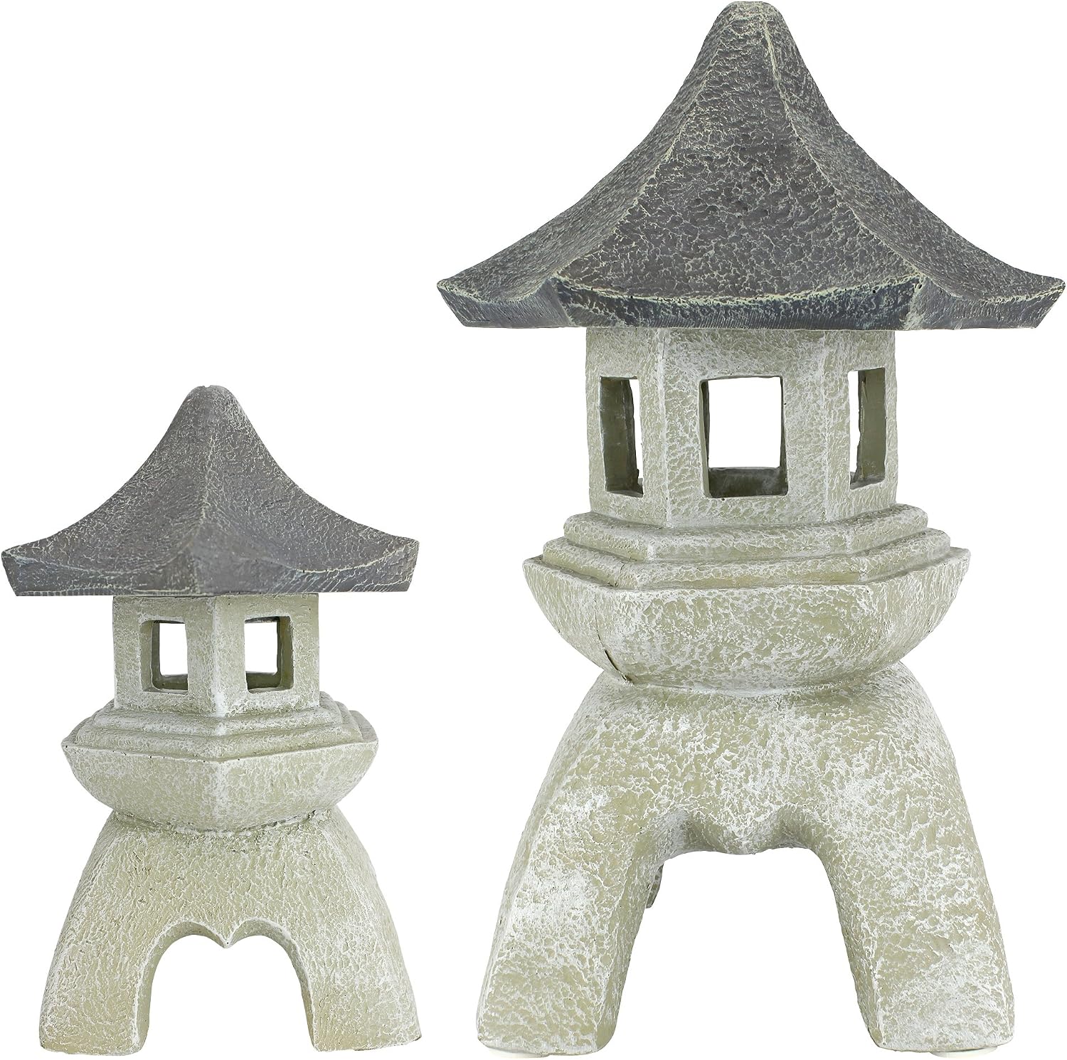 Design toscano ng29870 asian decor pagoda lantern indoor/outdoor statue, 11 inches wide, 11 inches deep, 17 inches high, handcast polyresin, two tone stone finish