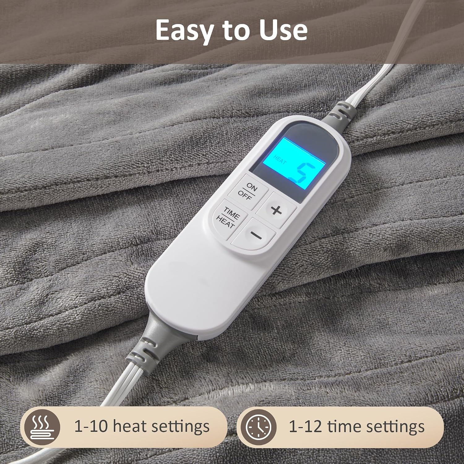 HEYNEMO Electric Blanket King Size with Dual Control