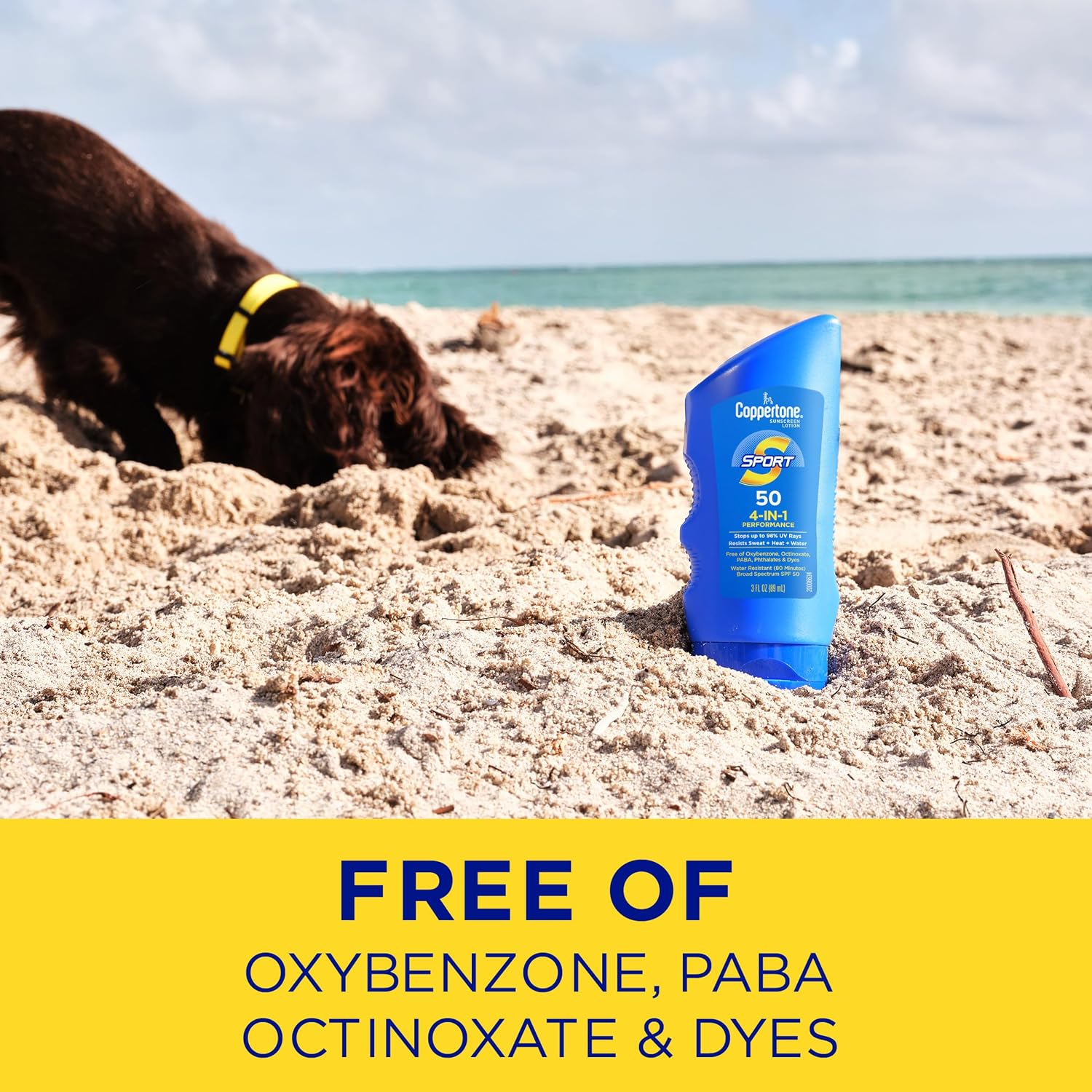Coppertone SPORT Sunscreen Lotion SPF 30, 7 FL OZ | Sunscreen Lotion with Vitamin E, Sweat, Heat and Water Resistant, PABA, Oxybenzone, Octinoxate, Paraben and Dye Free