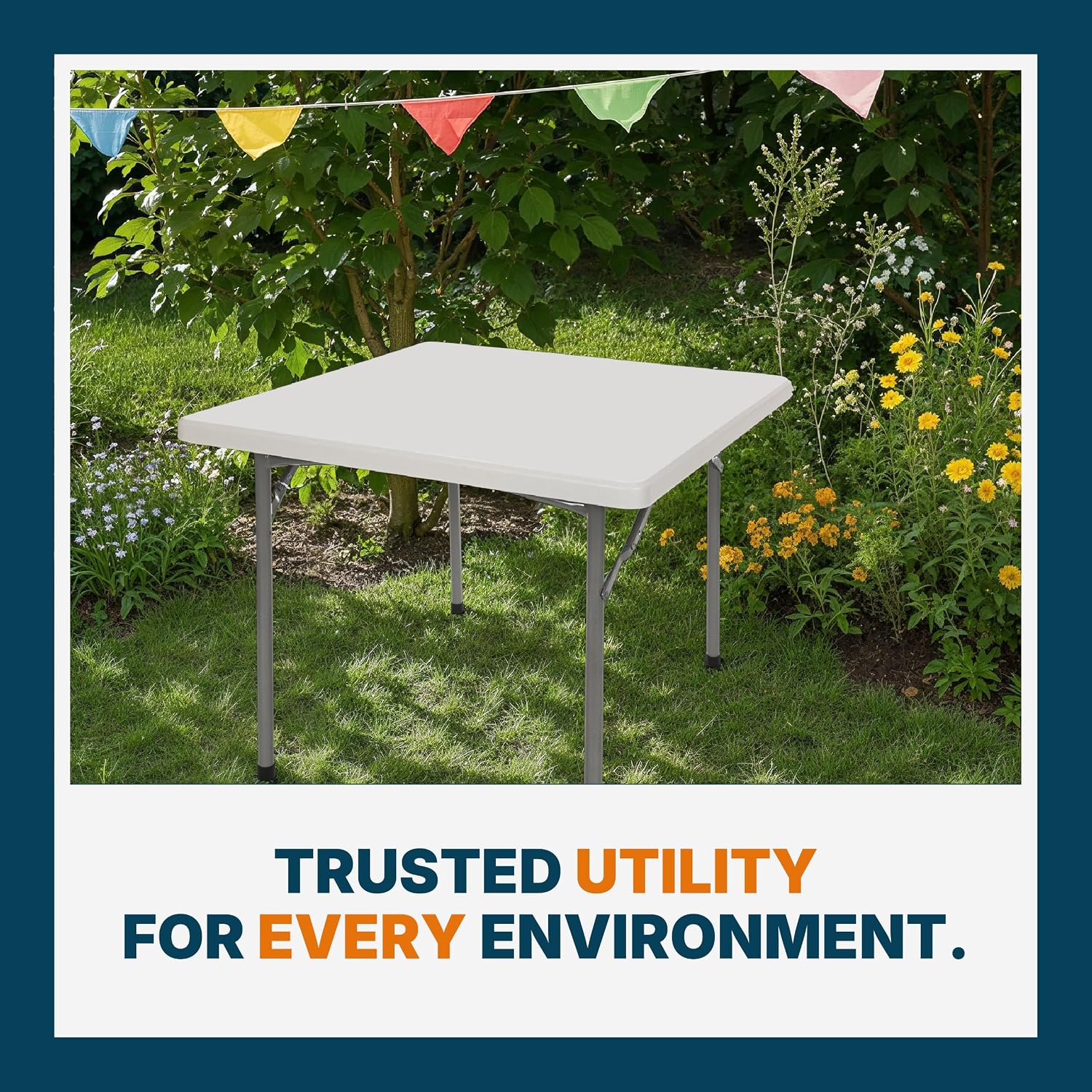 OEF Furnishings OEFBT2448 Utility Series Heavy-Duty Premium Commercial-Grade Indoor/Outdoor Folding Table (24 x 48 in, Rectangular