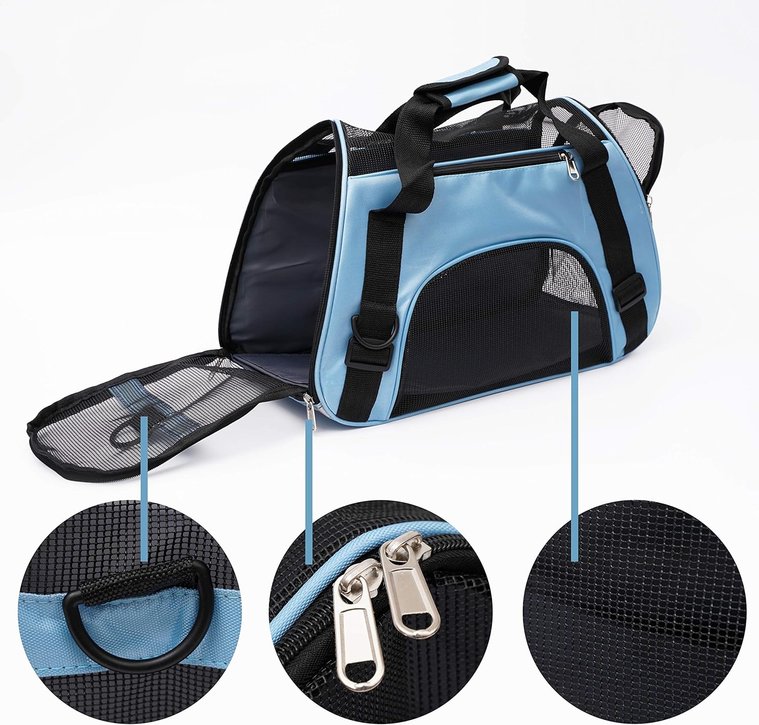 MuchL Cat Carrier for Cats Soft-Sided Travel Pat Carrier for Cat with Wooden Padding Board Airline Approved Lightweight Comfortable Cat Bag for