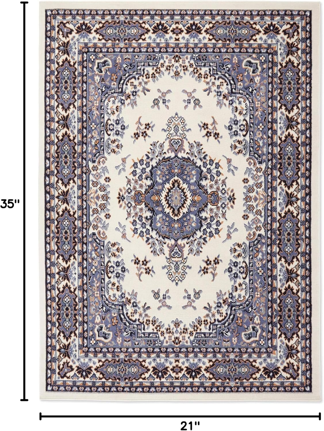 Home Dynamix Premium Sakarya Traditional Medallion Border Area Rug, Ivory/Brown, 7'9"x10'8" Rectangle