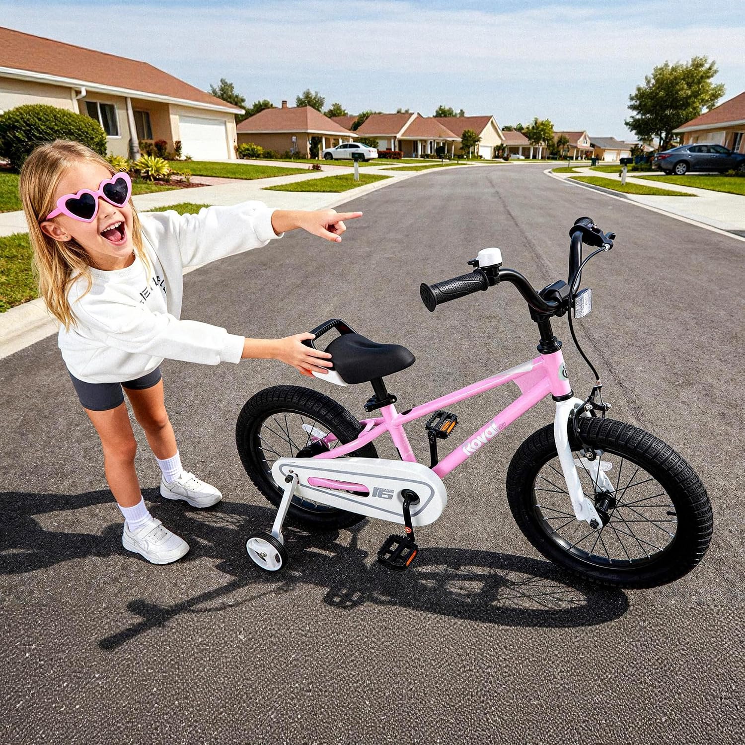RoyalBaby Freestyle Kids Bike 12 14 16 Inch with Training Wheels, 18 Inch with Kickstand, Bicycle for Ages 3-10 Years Boys Girls