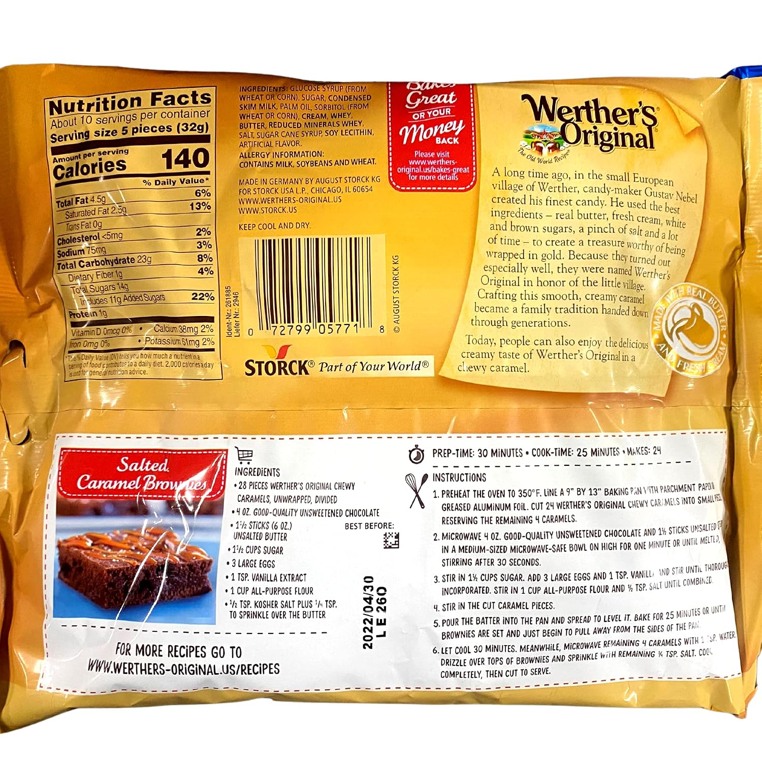 Werther's Original Caramel Coffee Hard Candy - Individually Wrapped Hard Candies for Halloween, Parties, or Snacks - 2.65 oz Bags (Pack of 3)