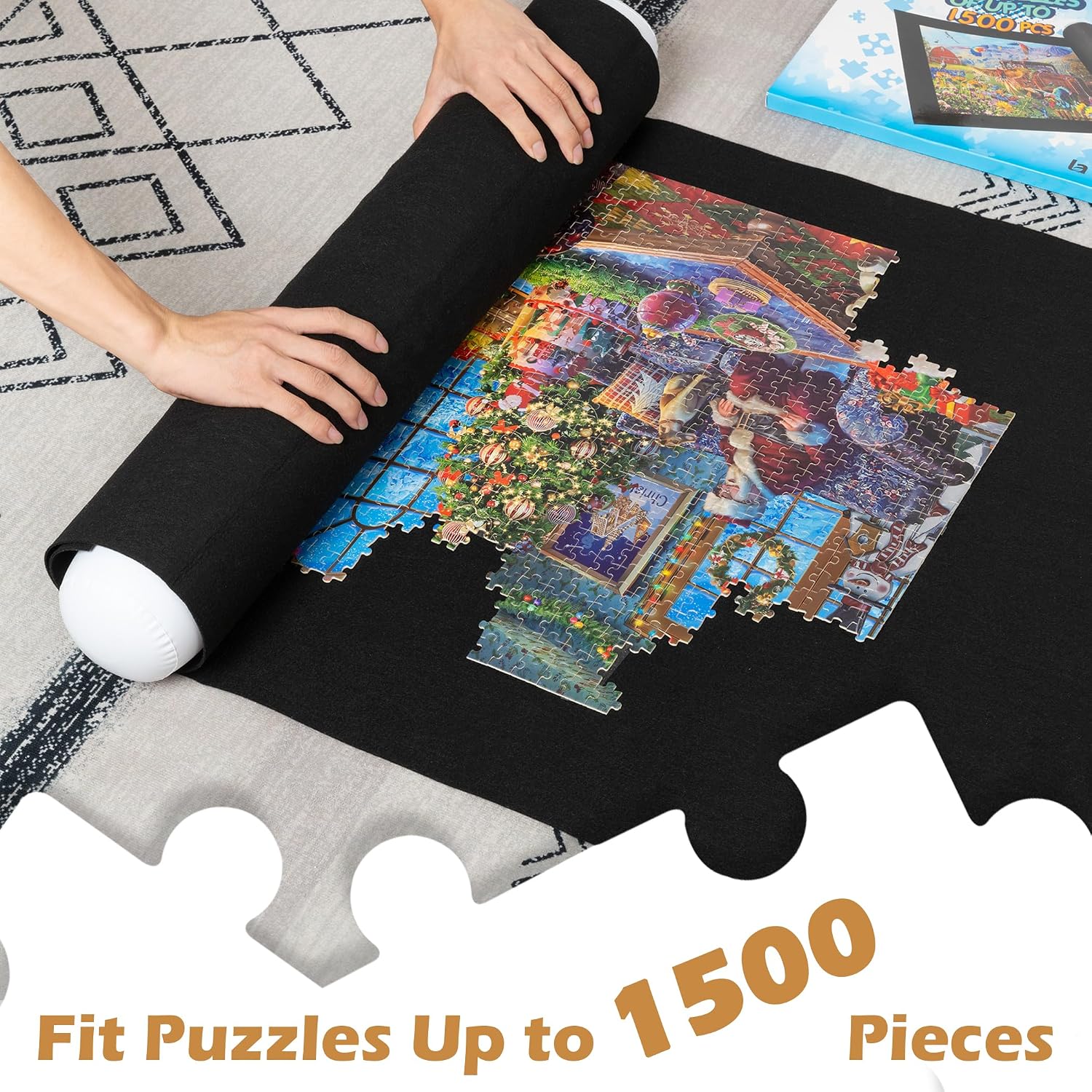 Lavievert 1500 Piece Jigsaw Puzzle Mat Roll Up, Portable Board for Adults