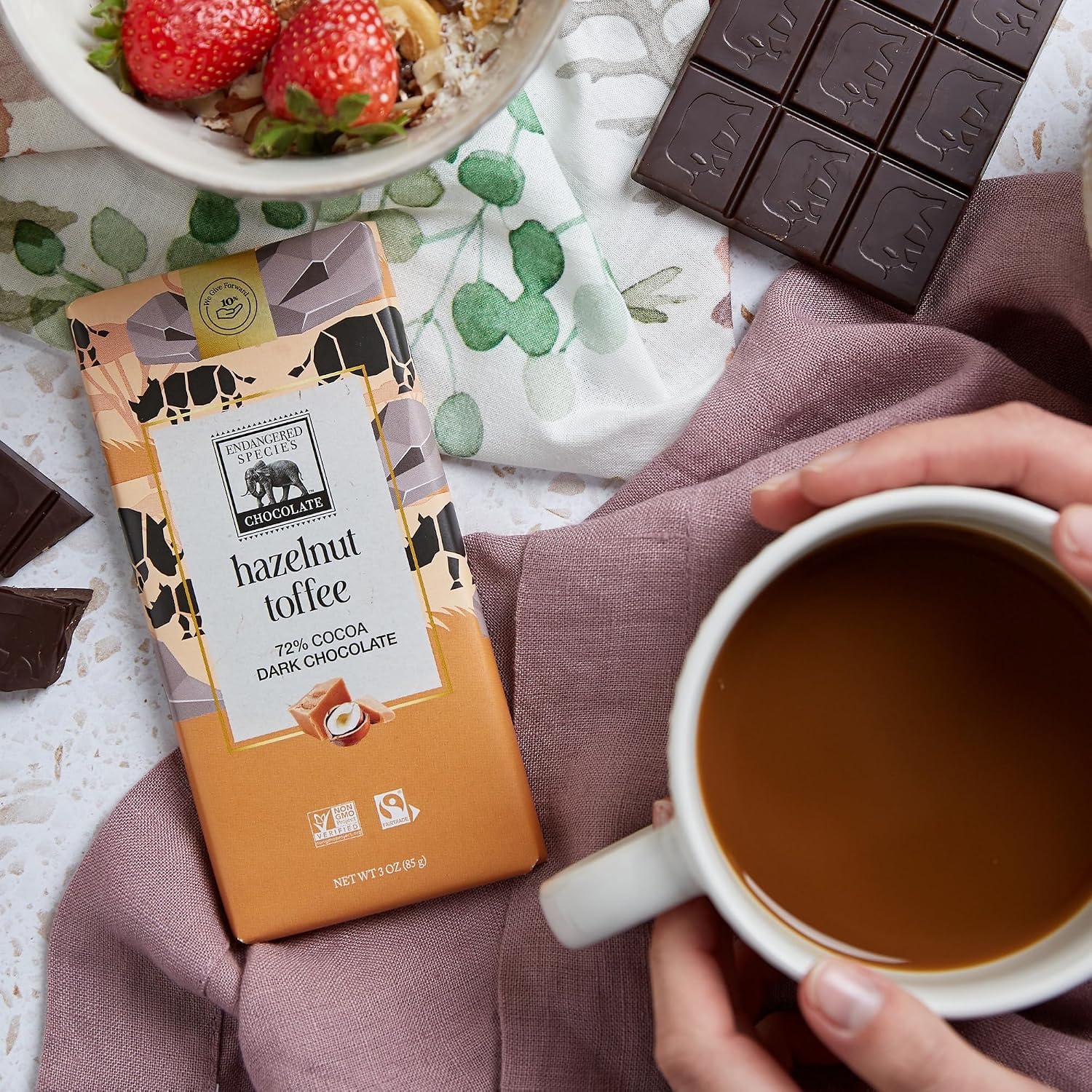 Dark Chocolate with Caramel & Sea Salt (60% cocoa) | Rich 60% dark chocolate with caramel and sea salt for a perfect balance of sweet, salty, and bold cocoa.