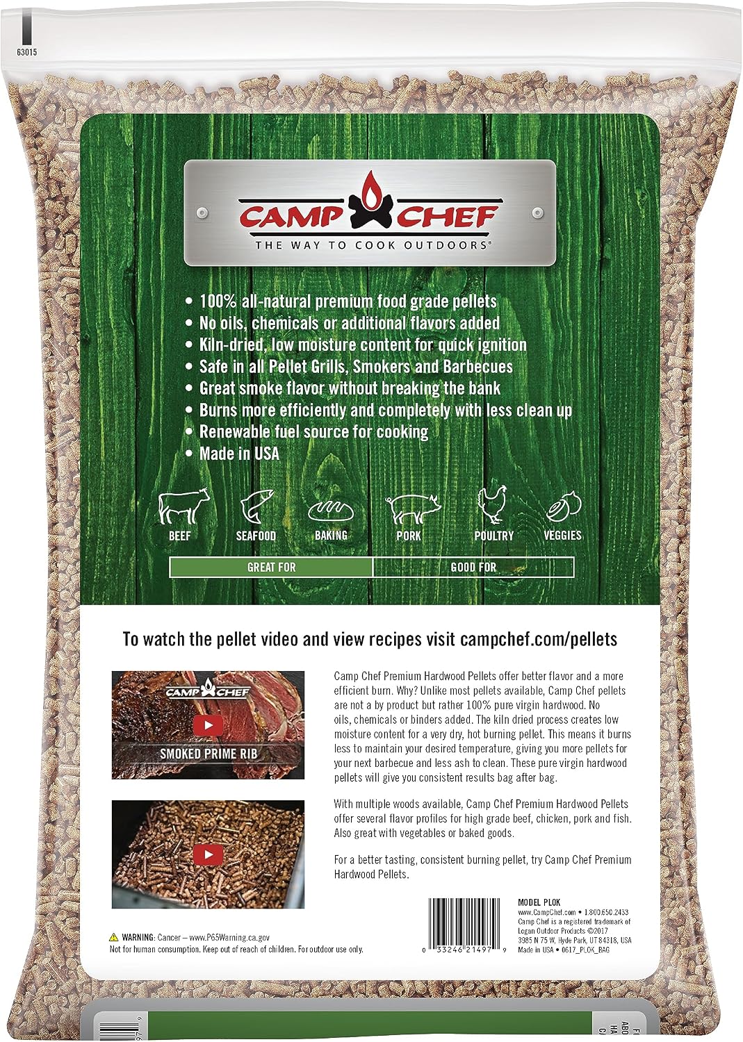 Camp Chef Orchard Apple BBQ Pellets, Hardwood Pellets for Grill, Smoke, Bake, Roast, Braise and BBQ, 20 lb. Bag