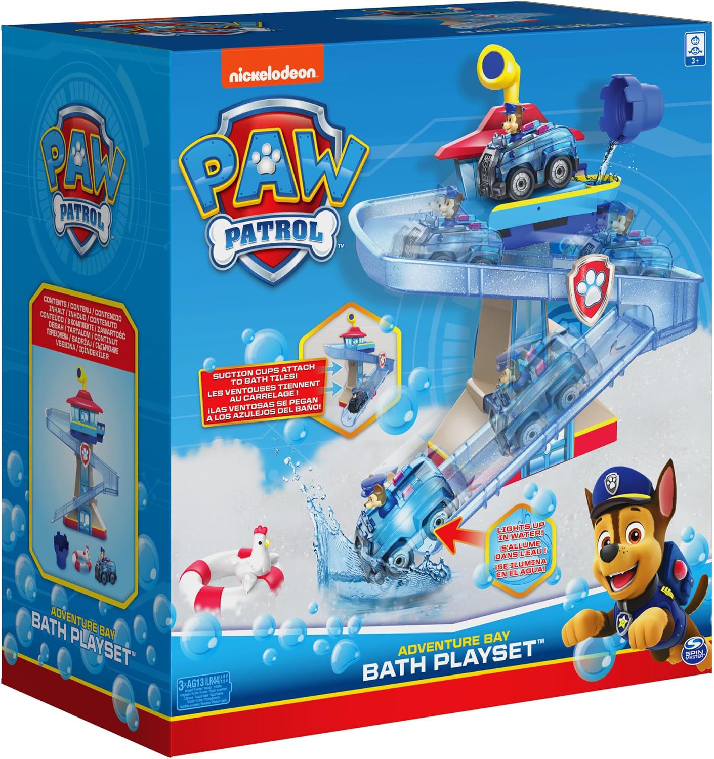 Paw Patrol Adventure Bay Bath Playset with Light-Up Chase Vehicle