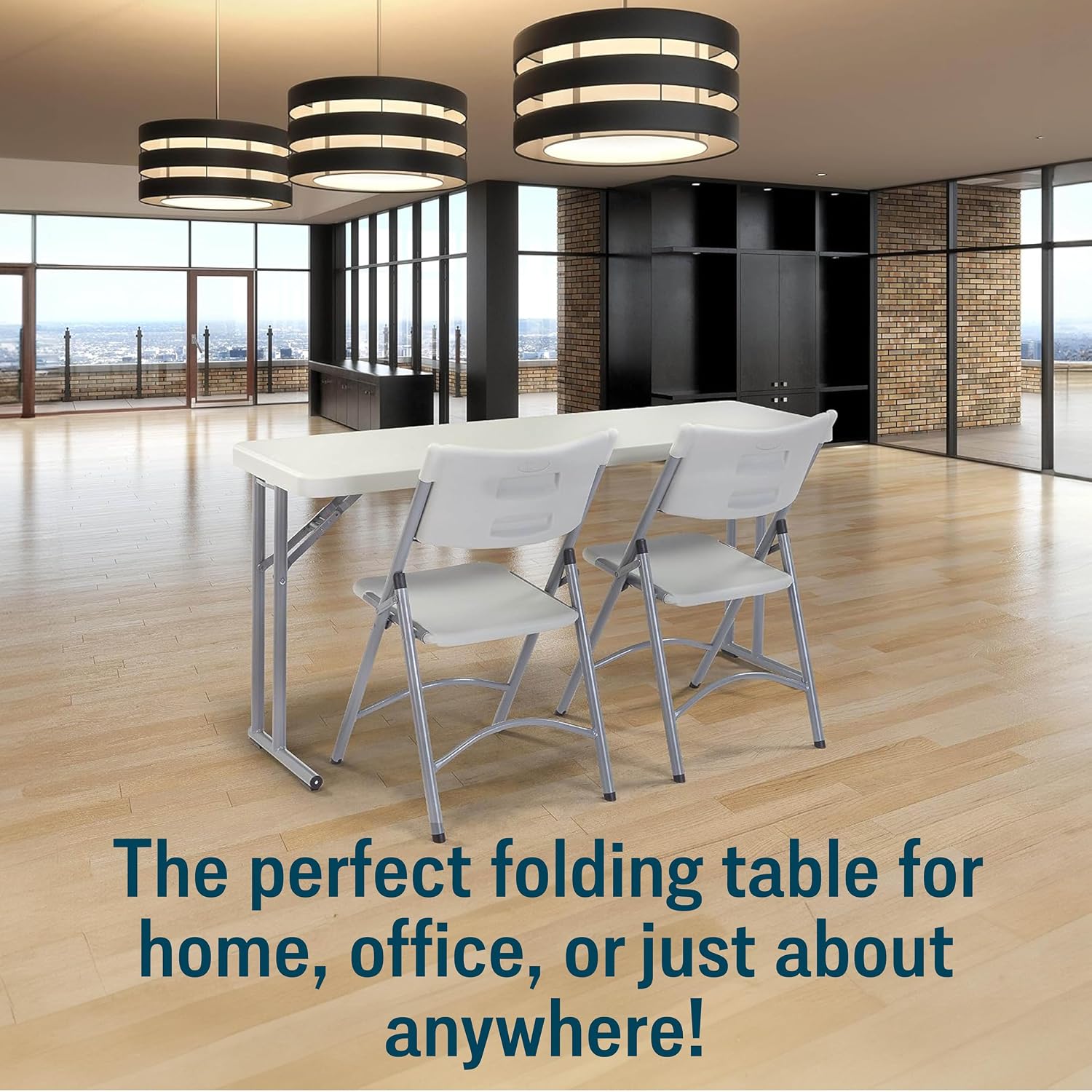 Seminar Folding Table by National Public Seating – 18x72 Portable, Heavy-Duty Foldable Table Indoor/Outdoor Table for Office, Conferences & Training Rooms – Lightweight & Durable, Speckled Gray