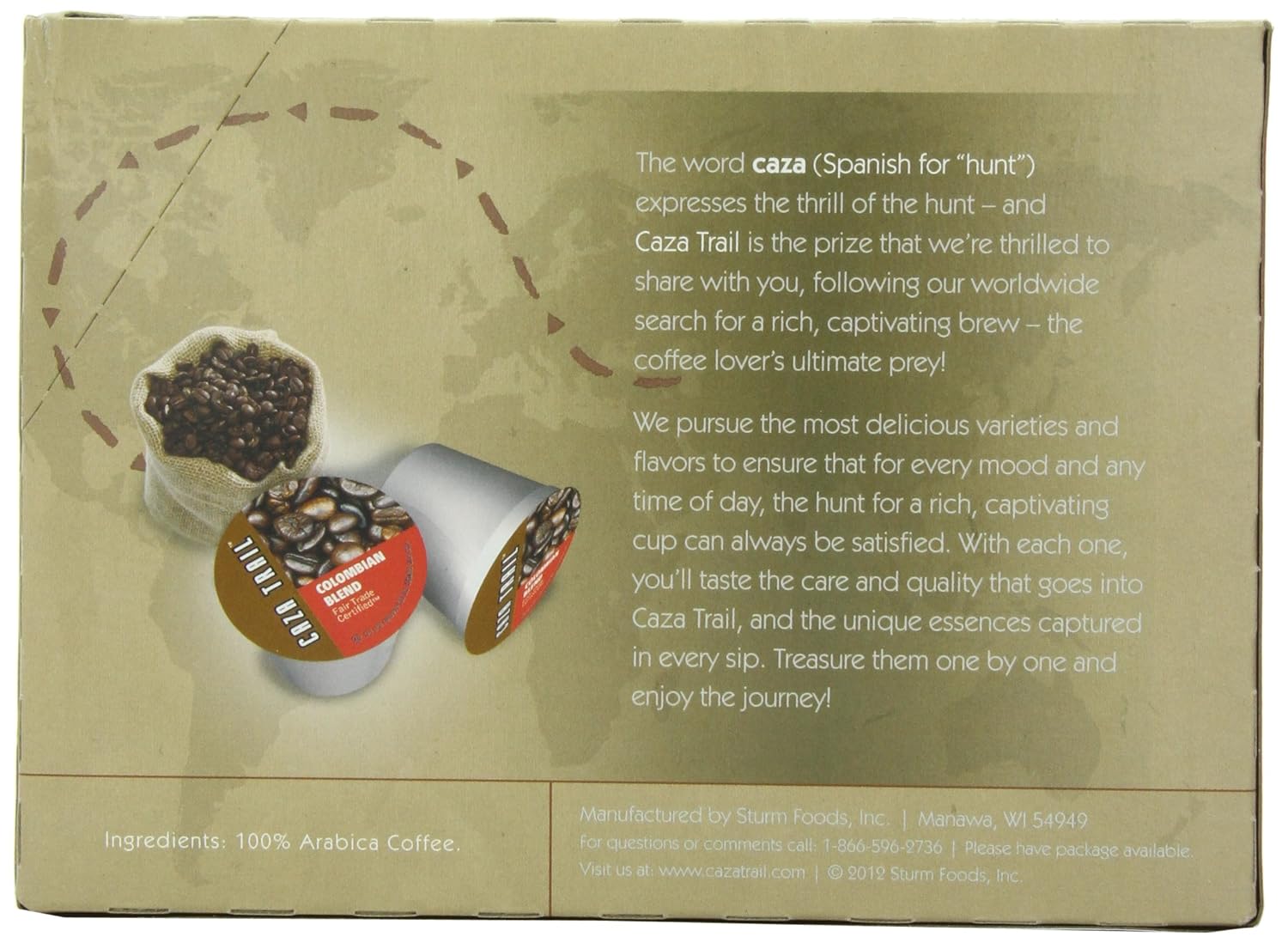 Caza Trail Coffee, Kona Blend, 100 Single Serve Cups