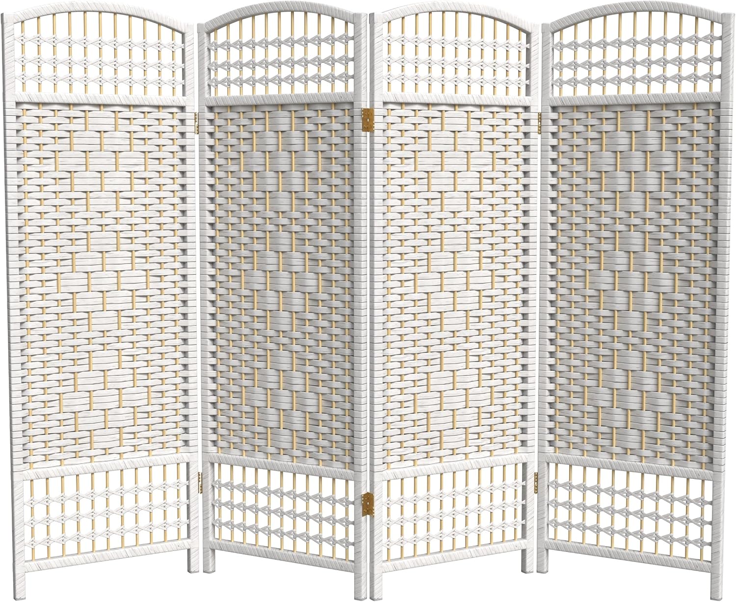 4 ft. Short Fiber Weave Folding Screen - Natural - 4 Panels