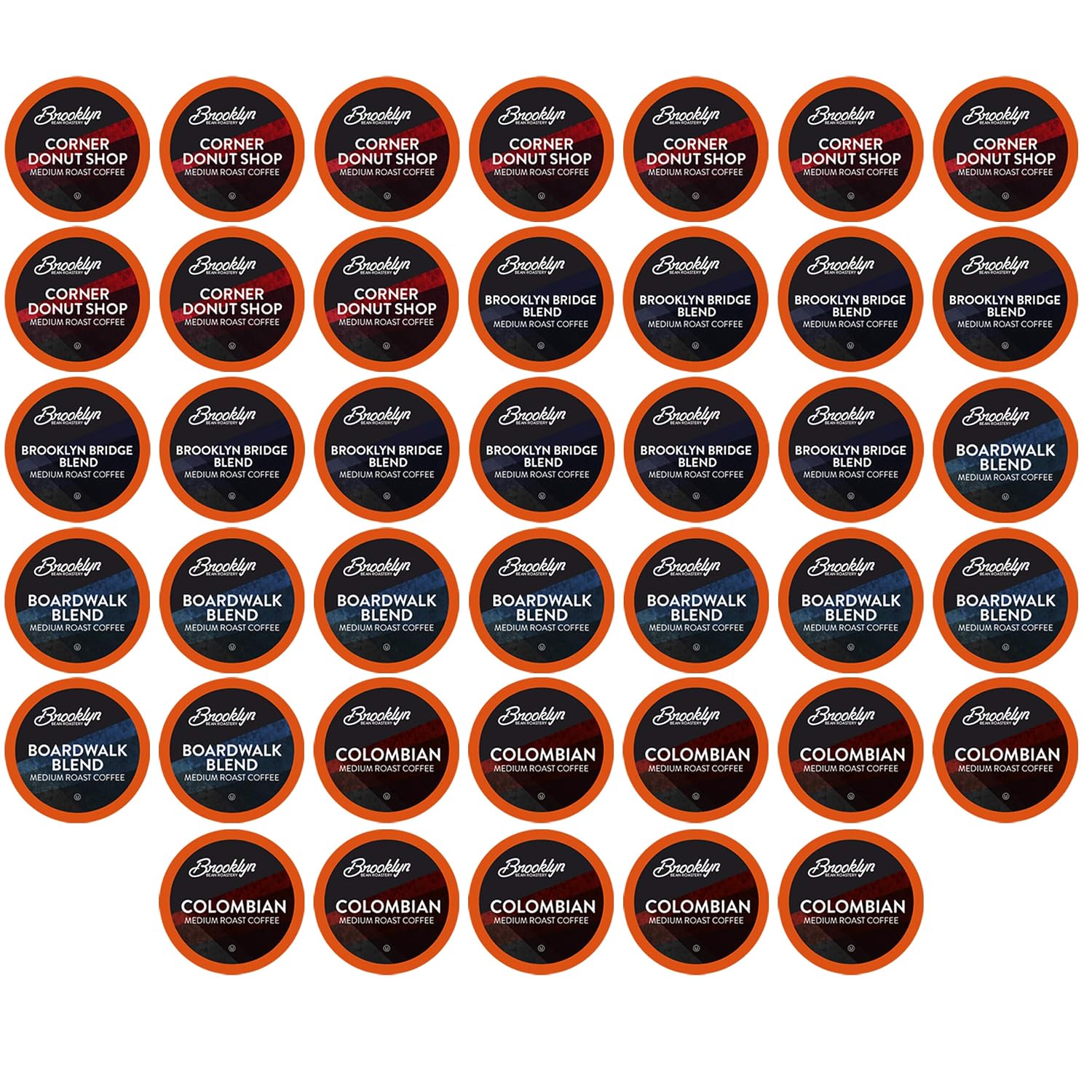 Brooklyn Beans Colombian Gourmet Coffee Pods - Compatible with Keurig K Cup Brewers Including 2.0 Machines, 40 Count, Rich and Smooth Colombian Medium Roast
