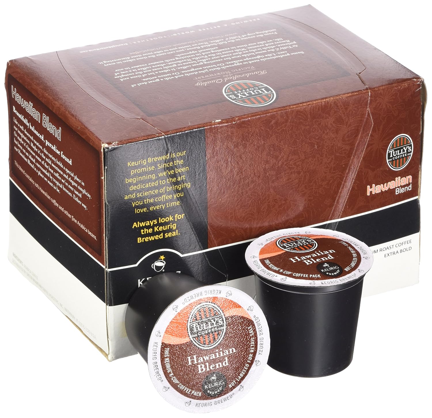 Tully's Coffee Hawaiian Blend 12 KCups 4.8 Oz
