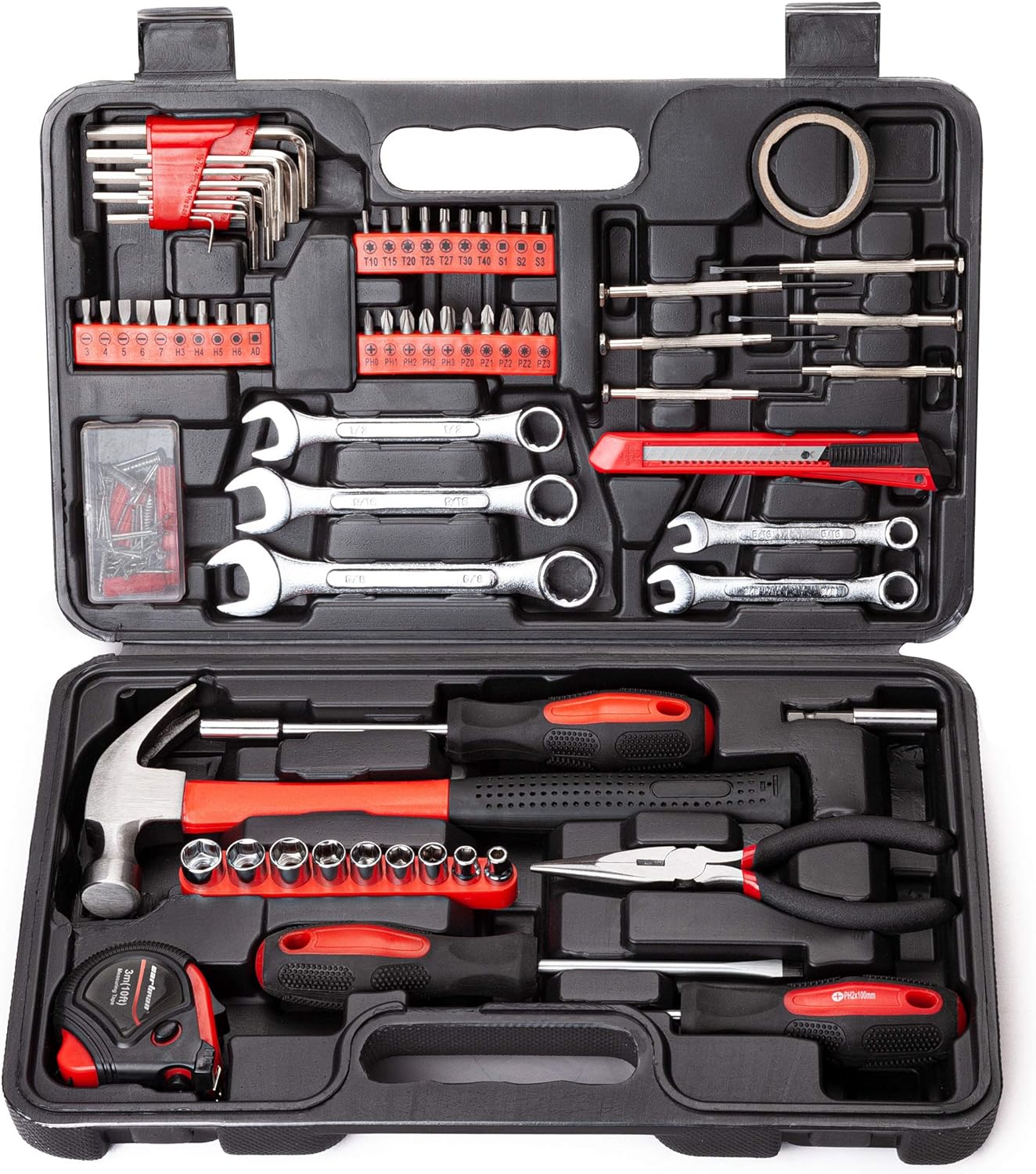 CARTMAN 148-Piece Automotive And Household Tool Set, Blue Repair Kit Case